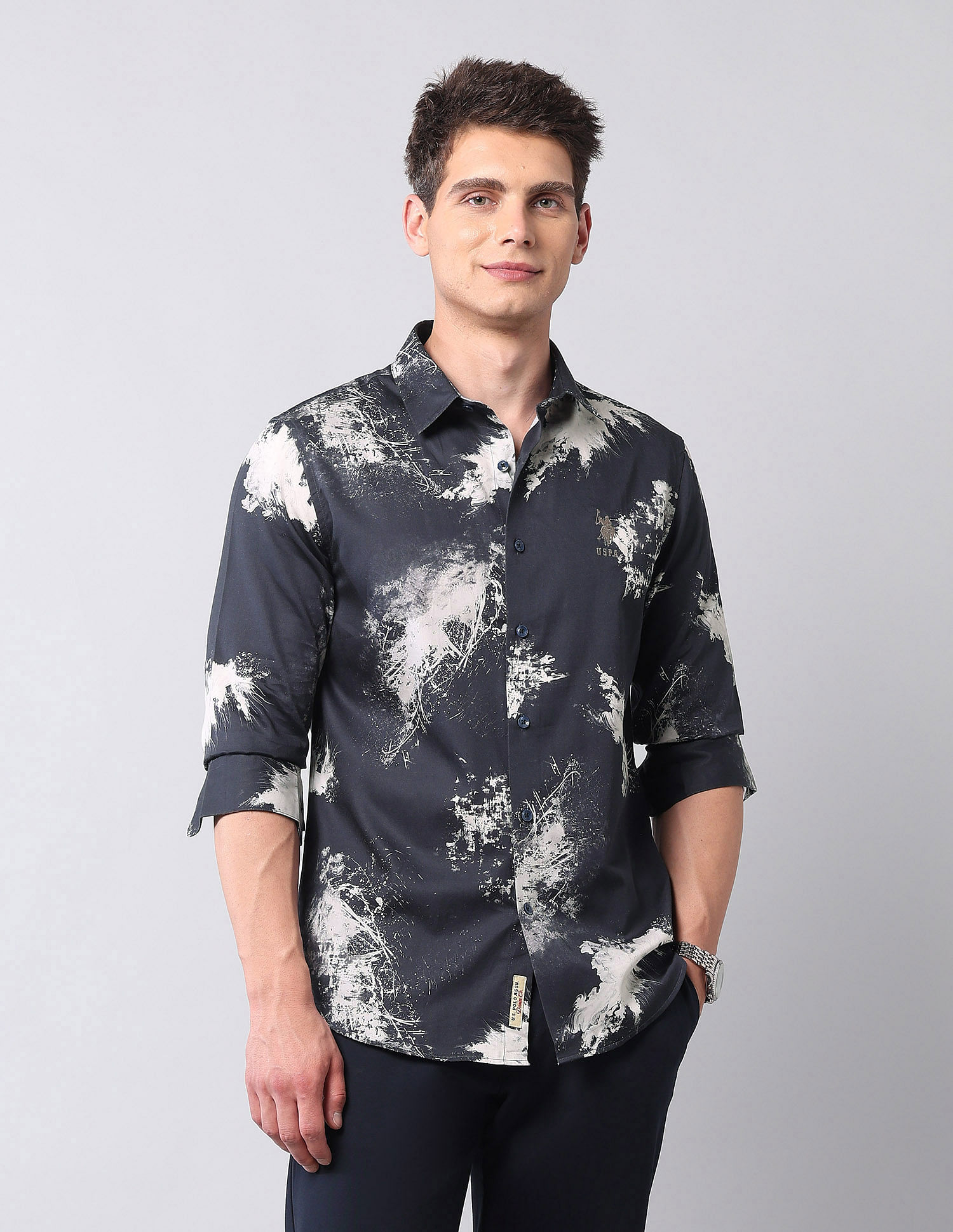 U.S. Polo Assn. Denim Co. Abstract Printed Pure Cotton Shirt