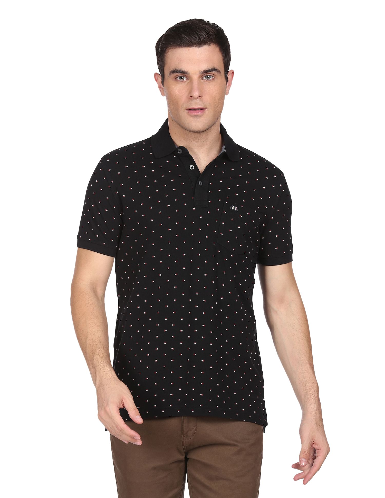 Arrow Sports Patch Pocket Compact Cotton Polo Shirt