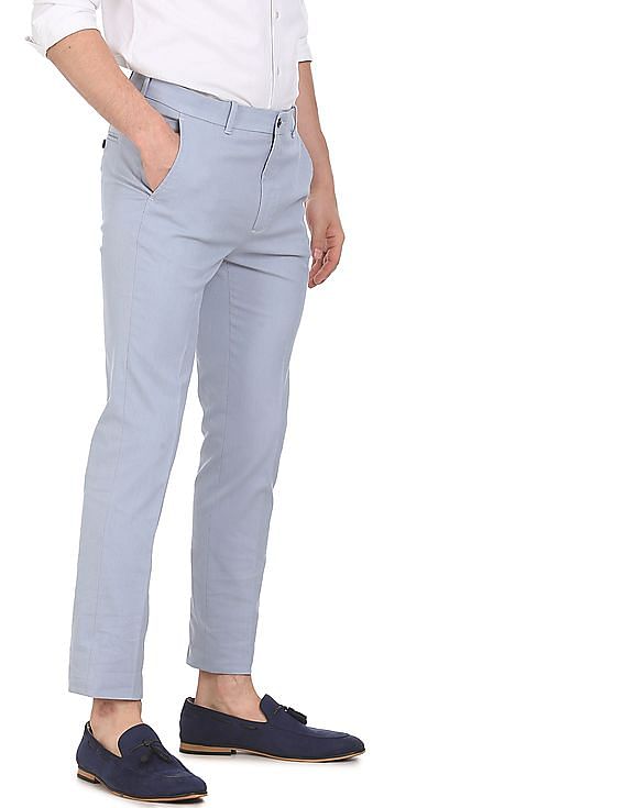 Light-blue Regular Trousers - Selling Fast at Pantaloons.com