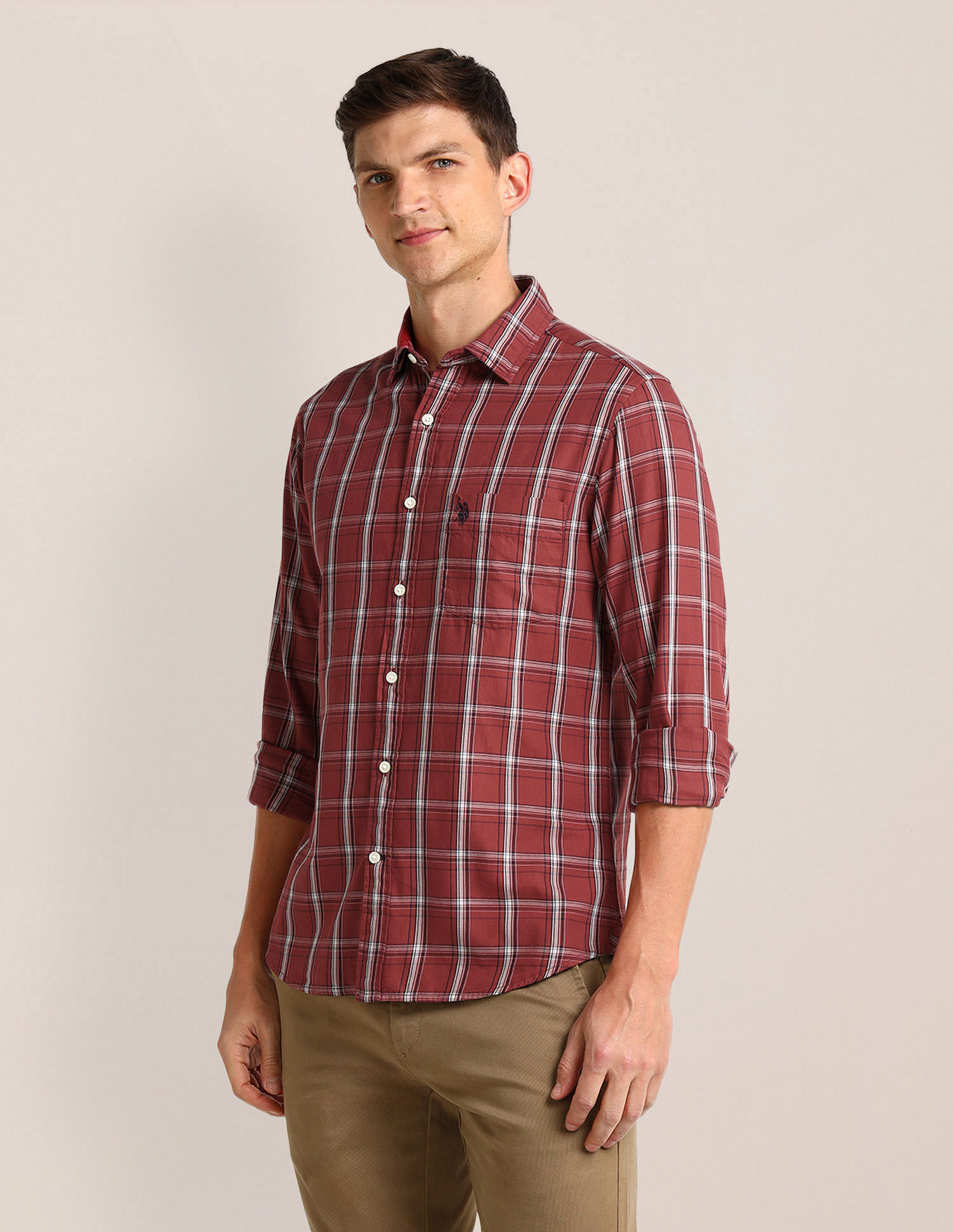 U.S. Polo Assn. Denim Co. Grid Tattersall Checked Twill Shirt