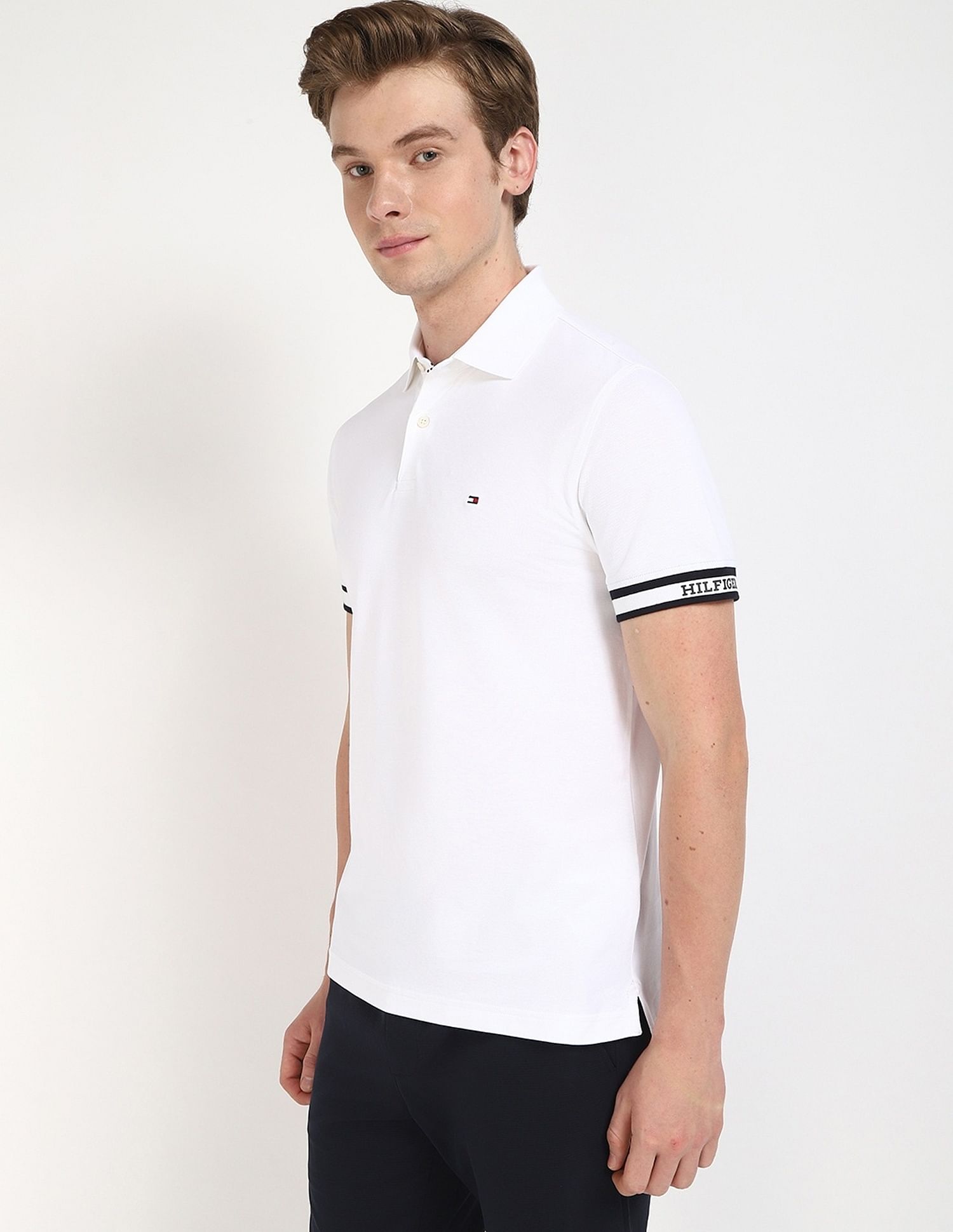Tommy Hilfiger Solid Regular-Fit Cotton Polo Shirt