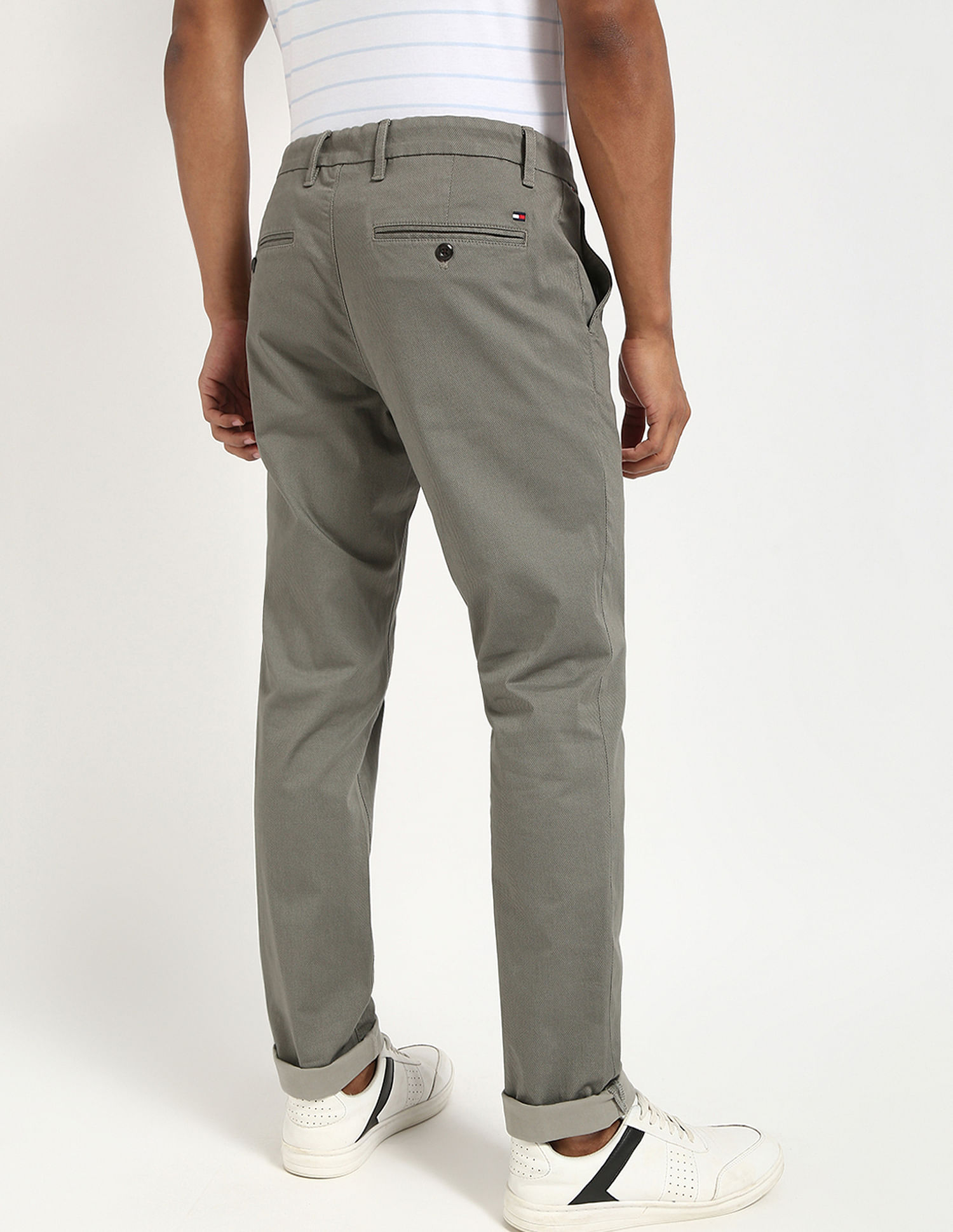Tommy Hilfiger Grey Men's Trousers for Sleek Style