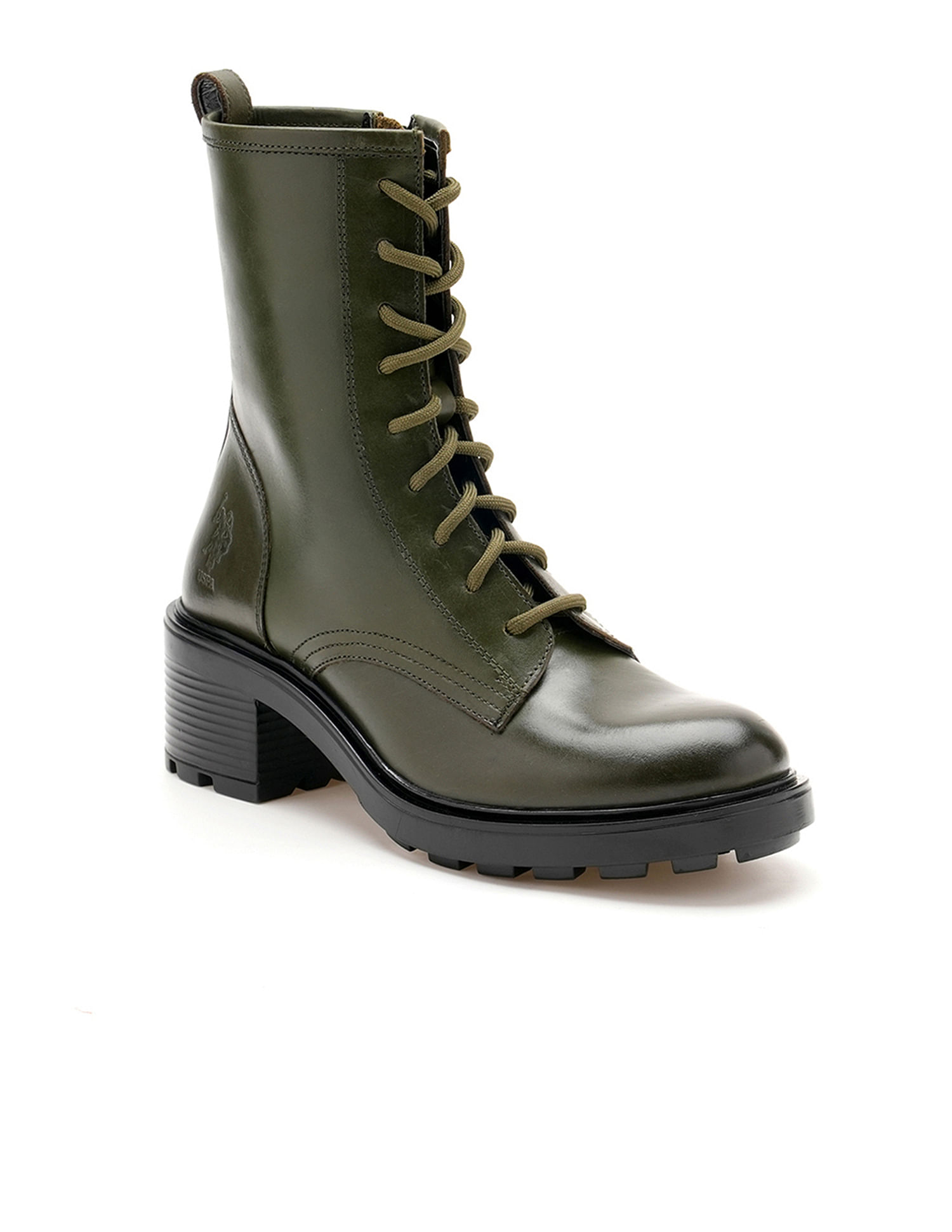U.S. Polo Assn. Women Nadia  Leather Combat Boots