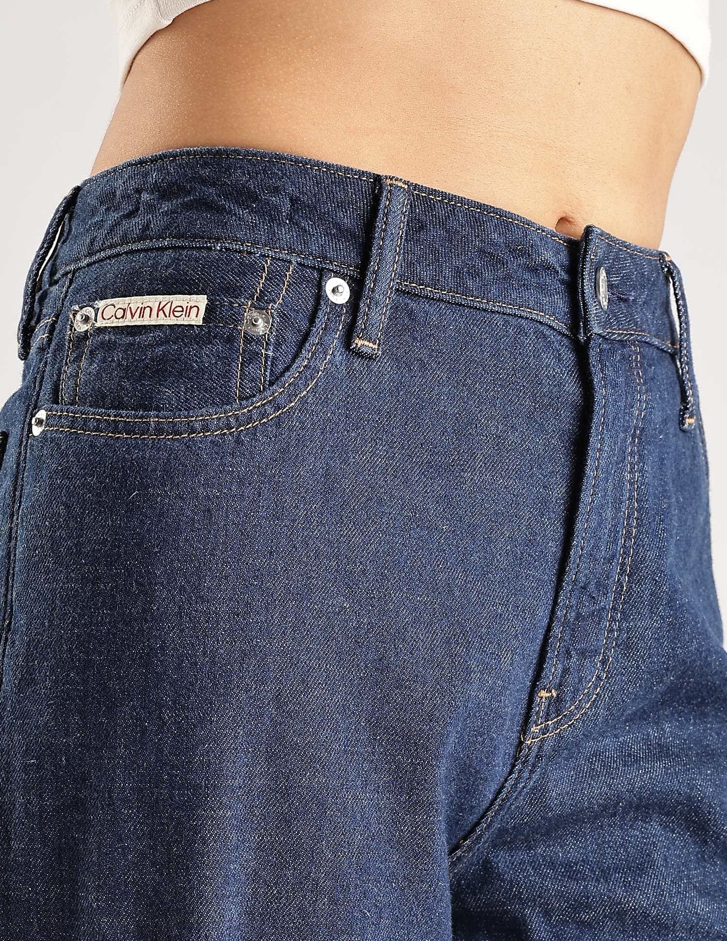 Calvin Klein Jeans Cotton Straight-Fit High Rise Jeans