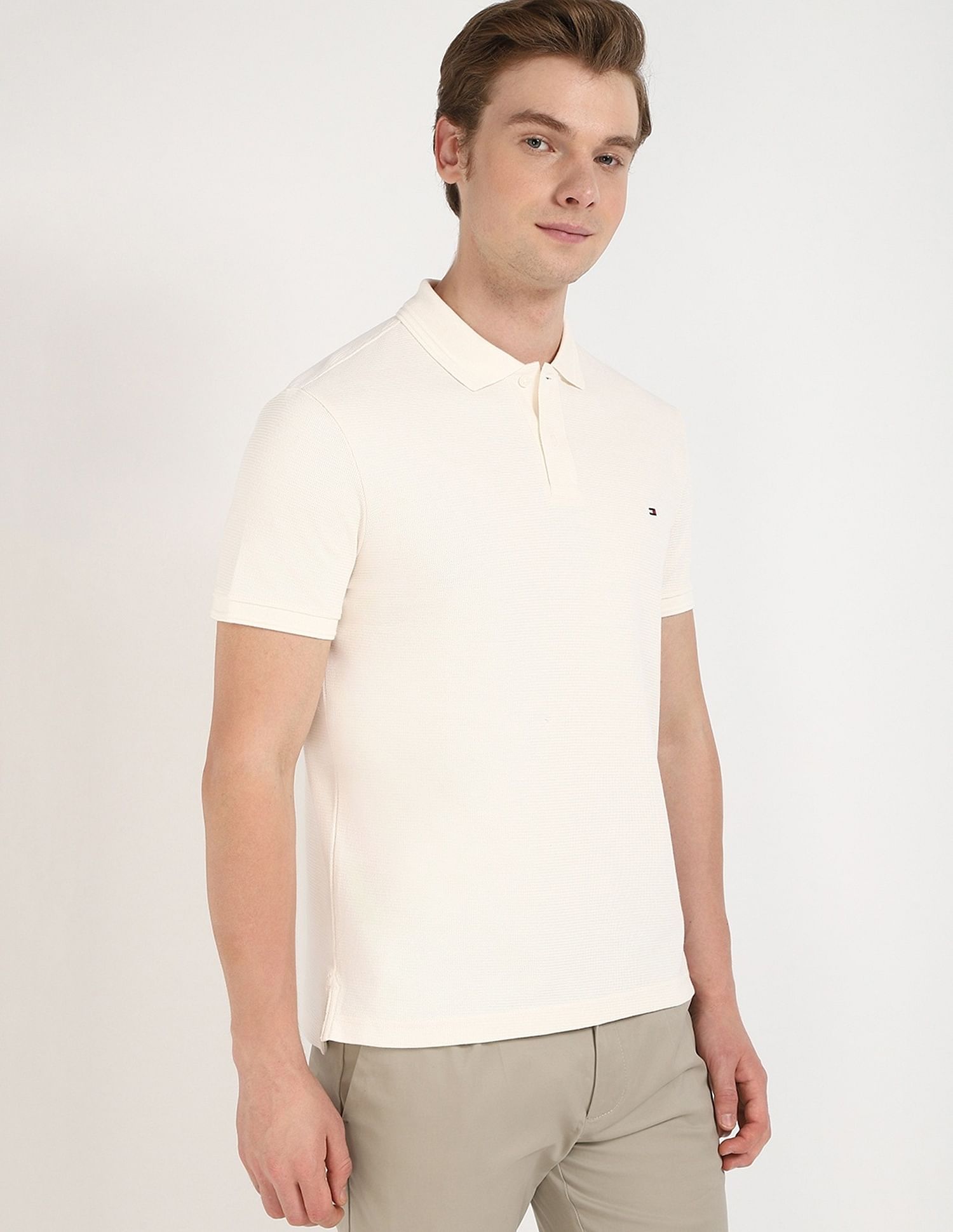 Tommy Hilfiger Solid Regular-Fit Cotton Polo Shirt