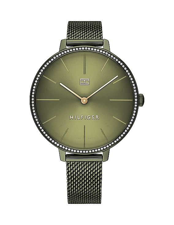 tommy hilfiger olive green watch