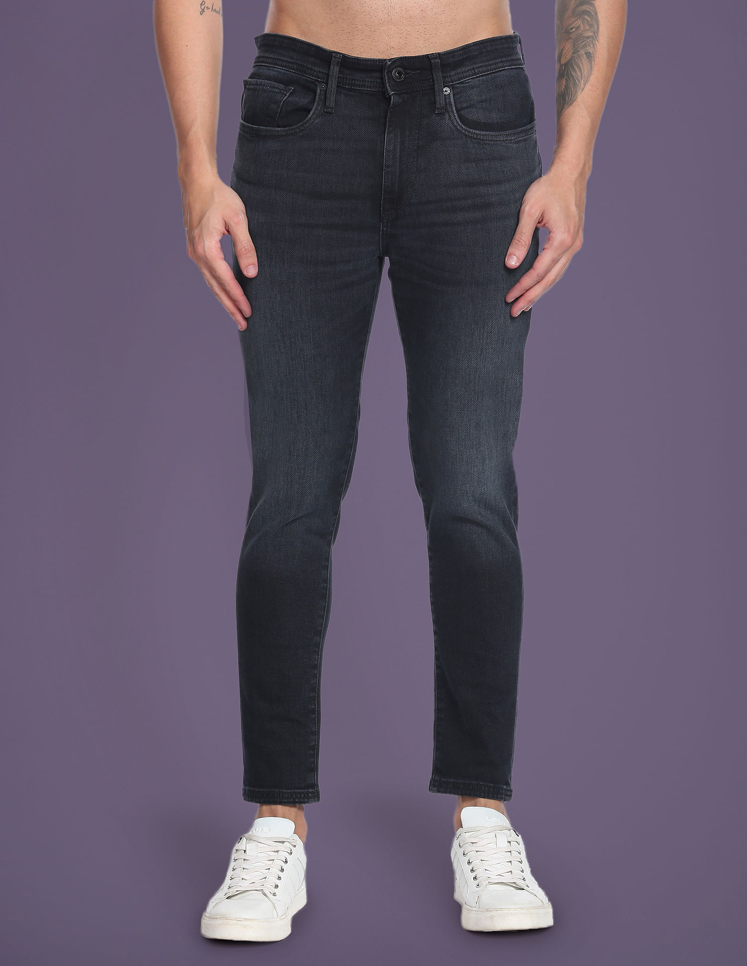 Flying Machine Morrison Skinny Cropped Fit Whiskered Jeans