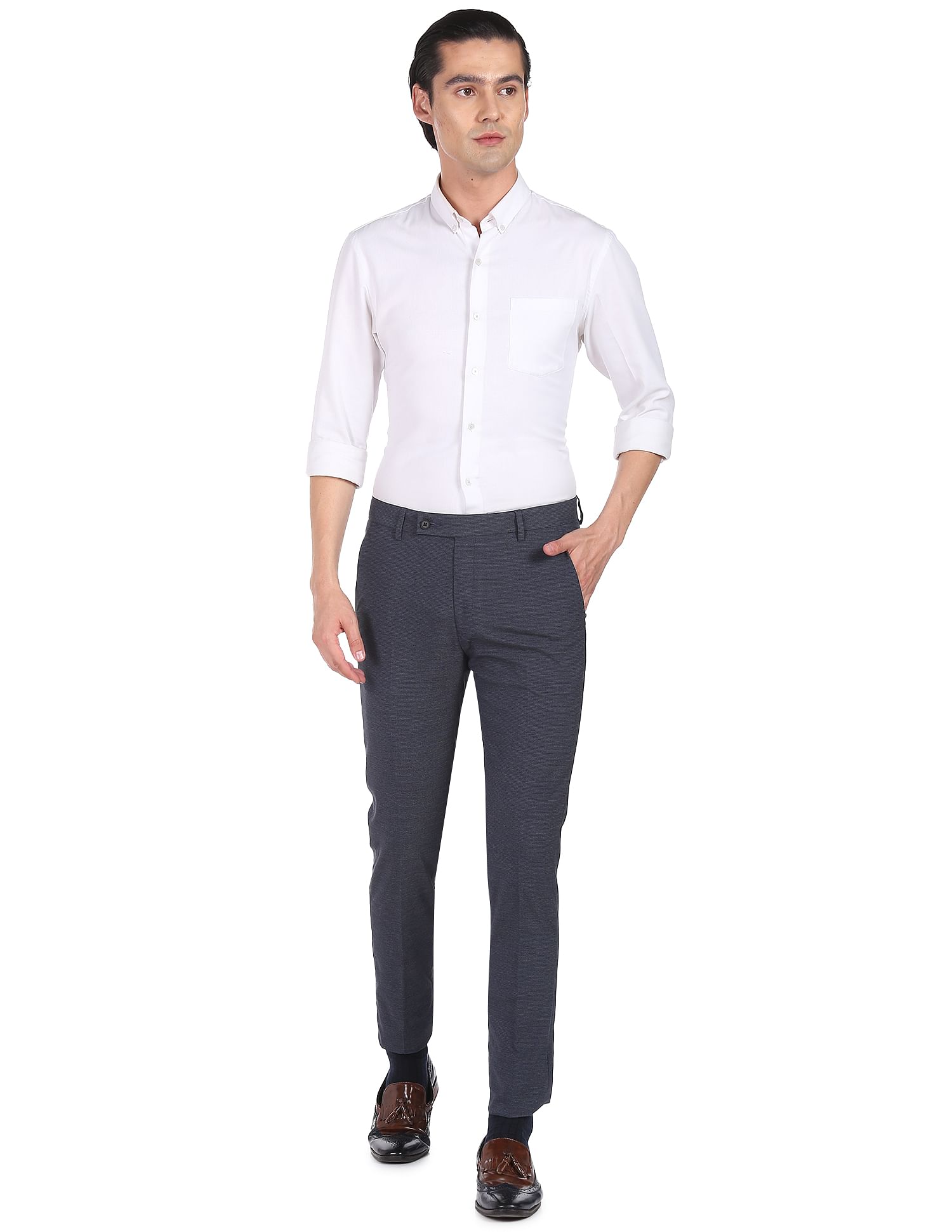 Arrow Flat Front Jackson Super Slim Fit Trousers