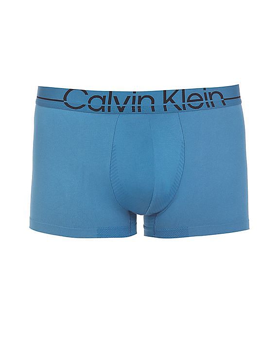 Buy Calvin Klein Underwear Men Teal Low Rise Elasticized Waist Trunks -  