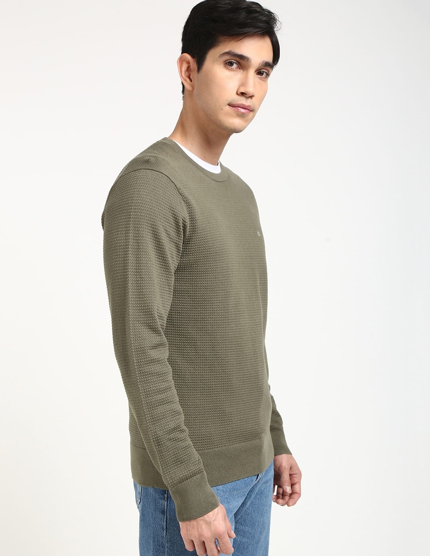 Buy Calvin Klein Jeans Textured Regular-Fit Cotton Sweater