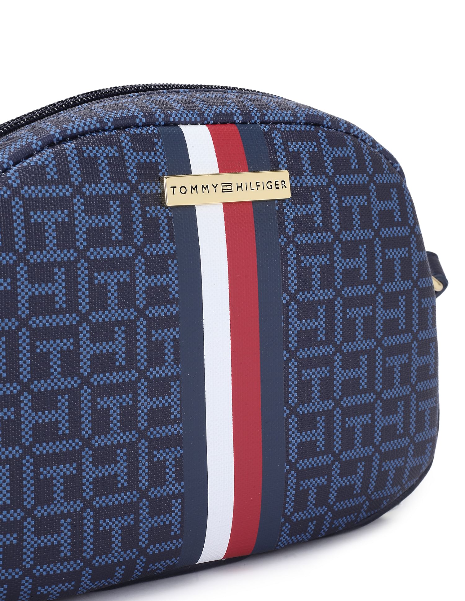 Tommy Hilfiger Women Navy Waverly All Over Monogram Sling Bag