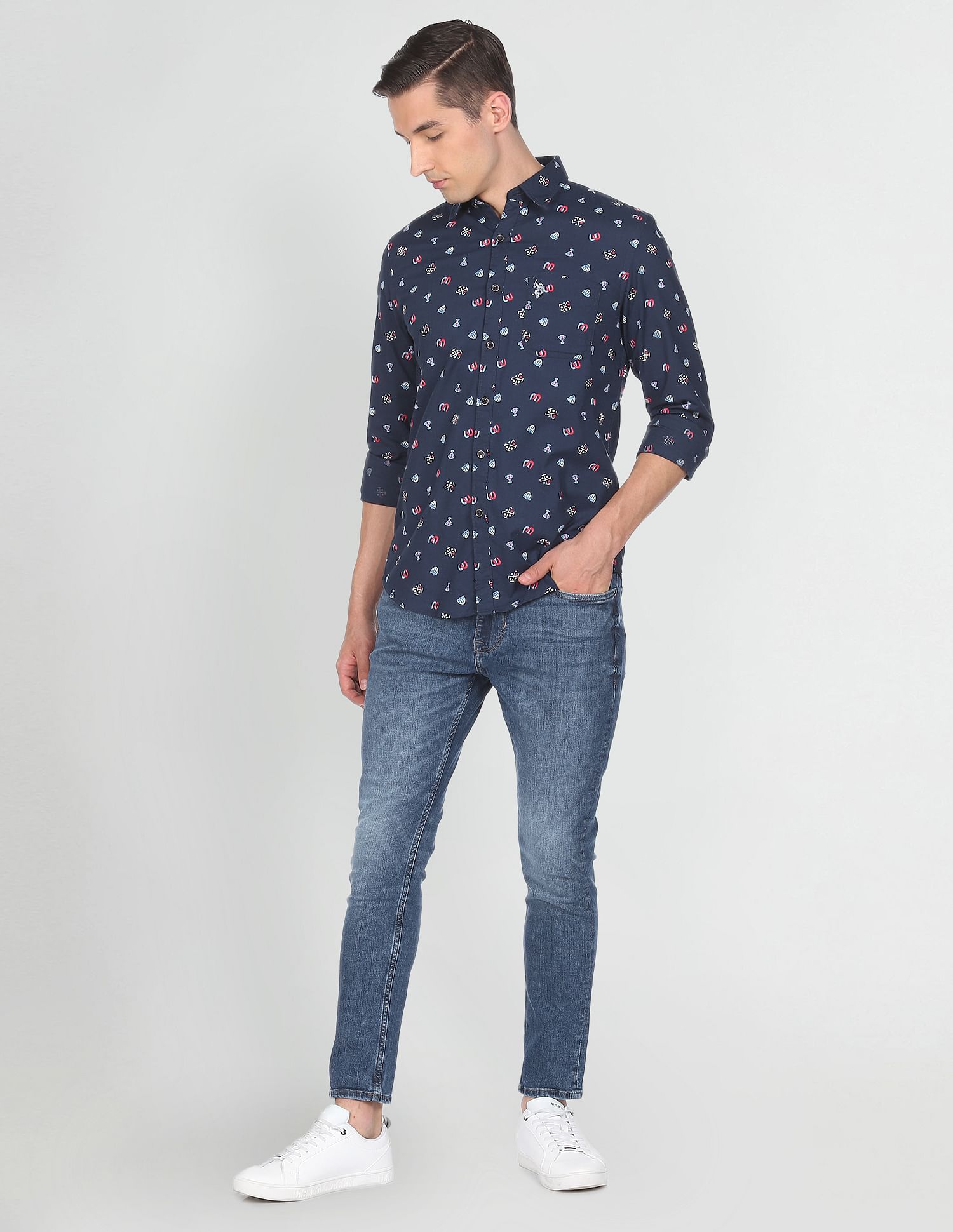 U.S. Polo Assn. Denim Co. Pure Cotton Printed Casual Shirt