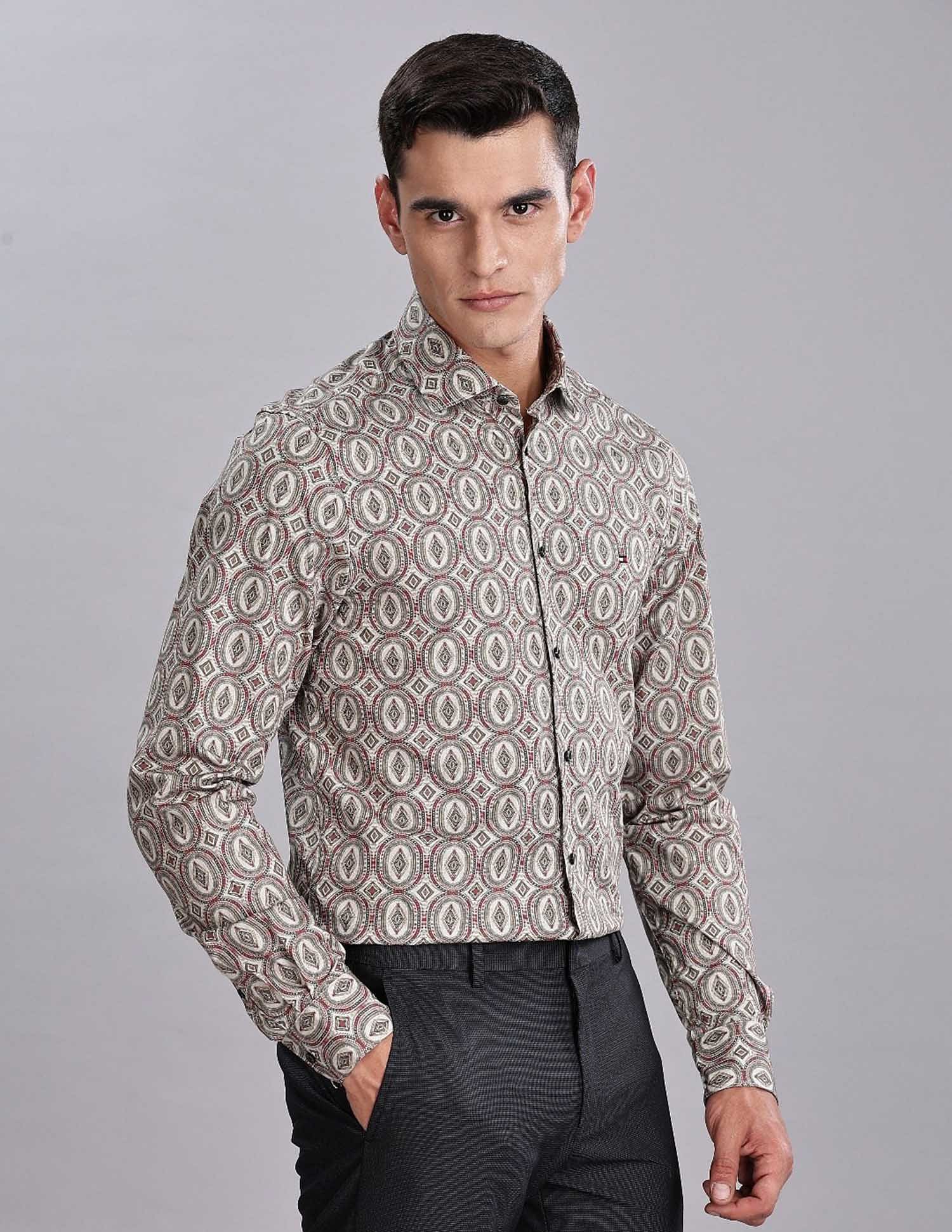 Tommy Hilfiger Printed Slim Fit Plain Woven Shirt