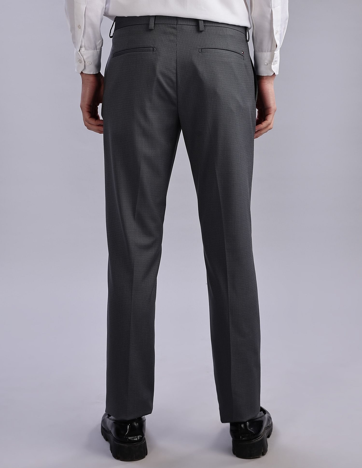 Tommy Hilfiger Regular-Fit Self-Design Mid Rise Trouser