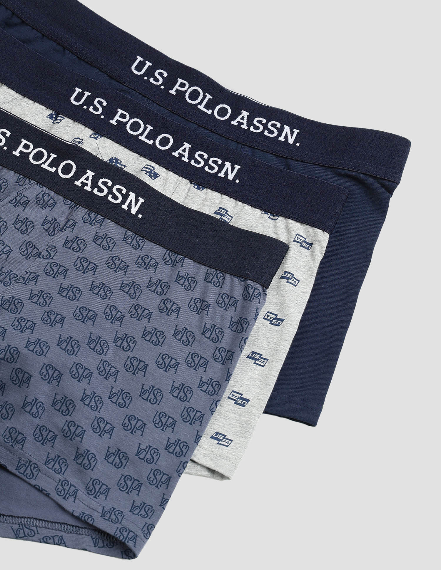 USPA Innerwear Anti Microbial Printed OET14 Trunks - Pack Of 3