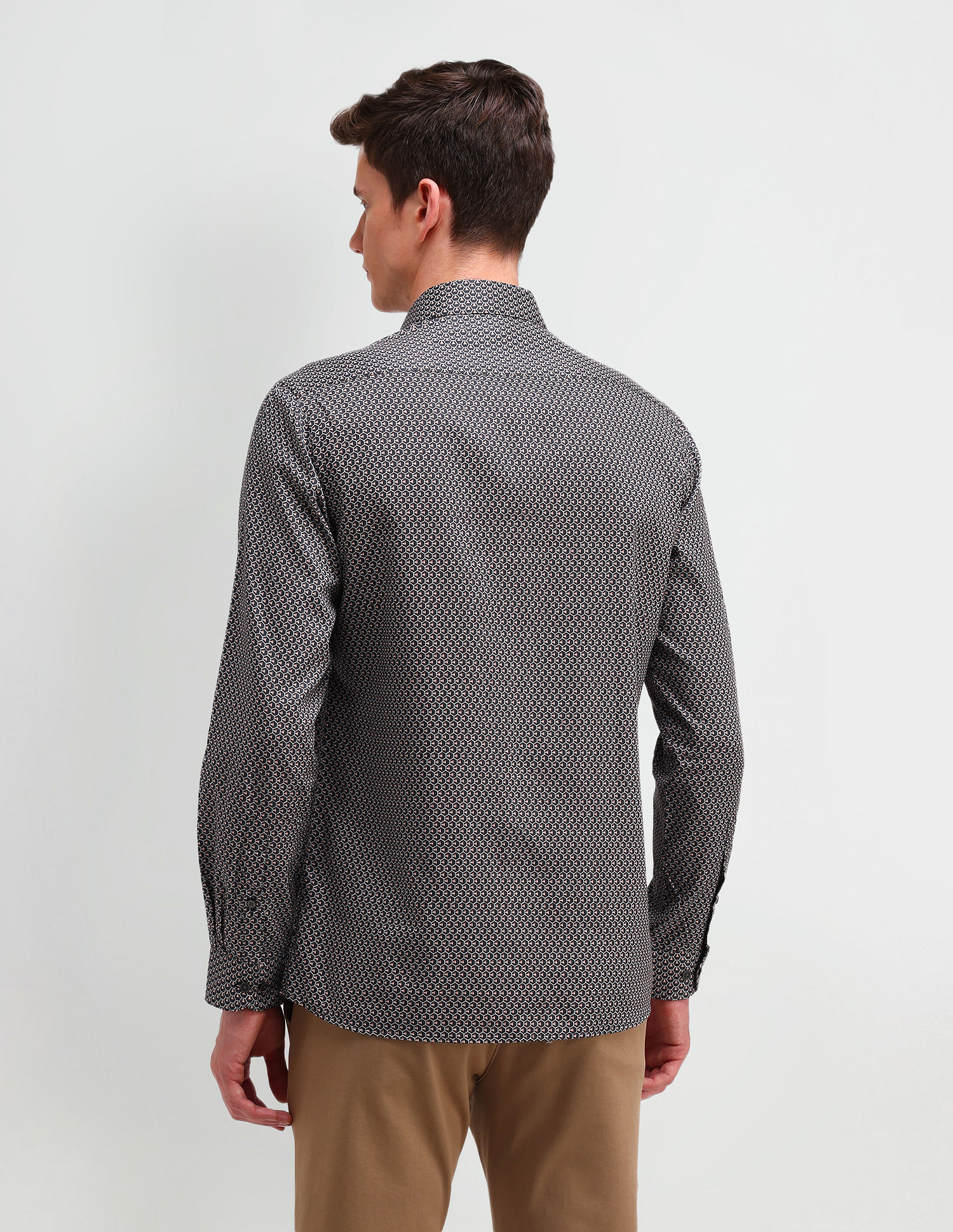 Arrow Newyork Manhattan Slim Fit Geometric Printed Shirt
