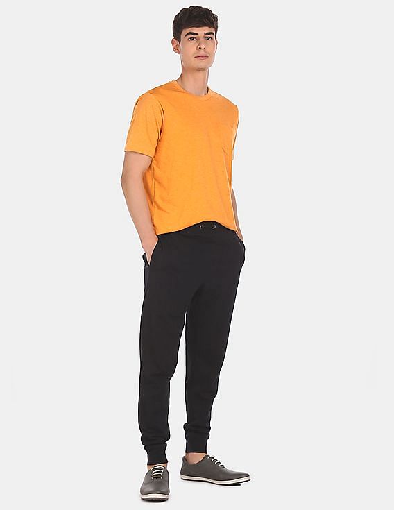 Aeropostale Men Orange Chest Pocket Heathered T-Shirt