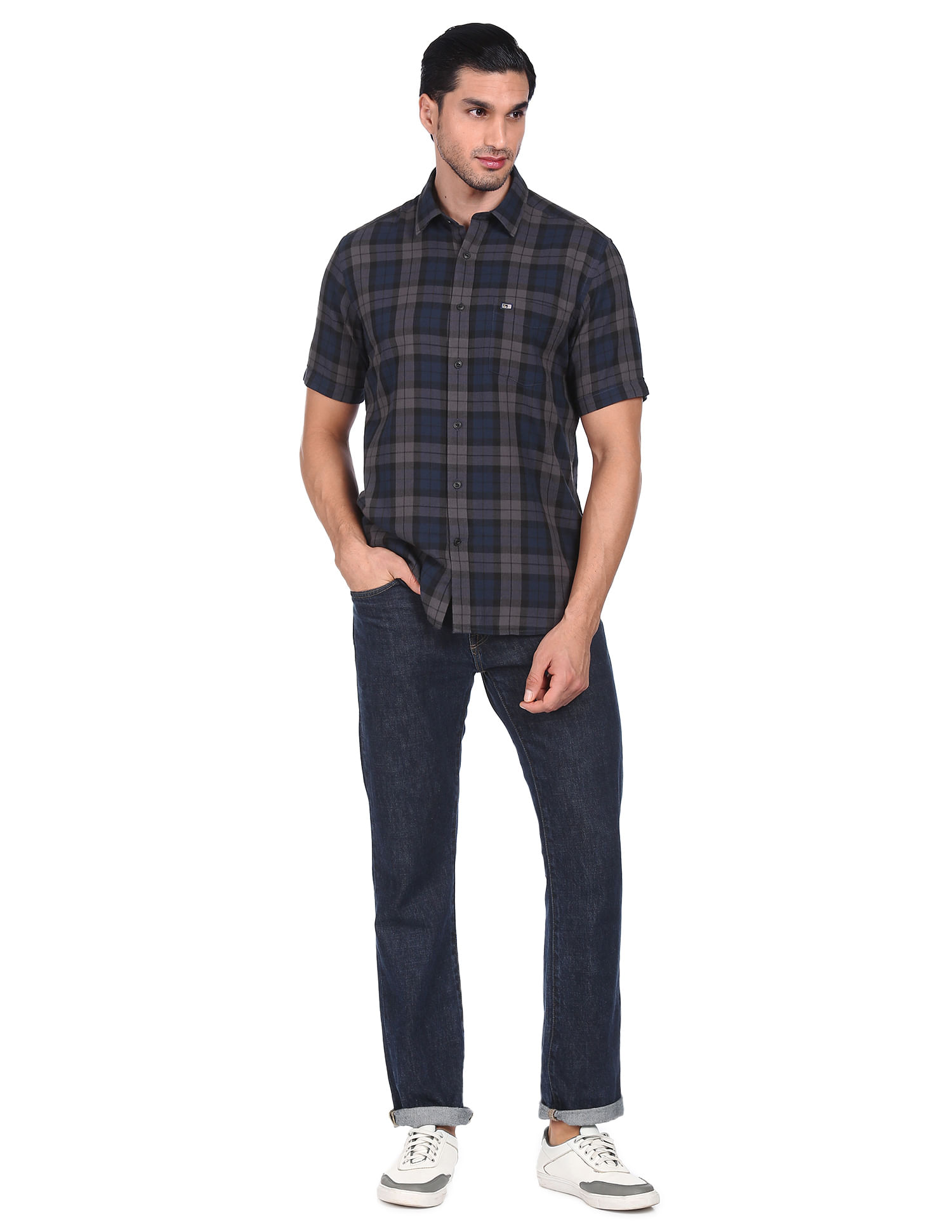 トップス 70s Arrow madras check cotton shirt y2k Buy Arrow Sports Madras Check Cotton Shirt - NNNOW.com