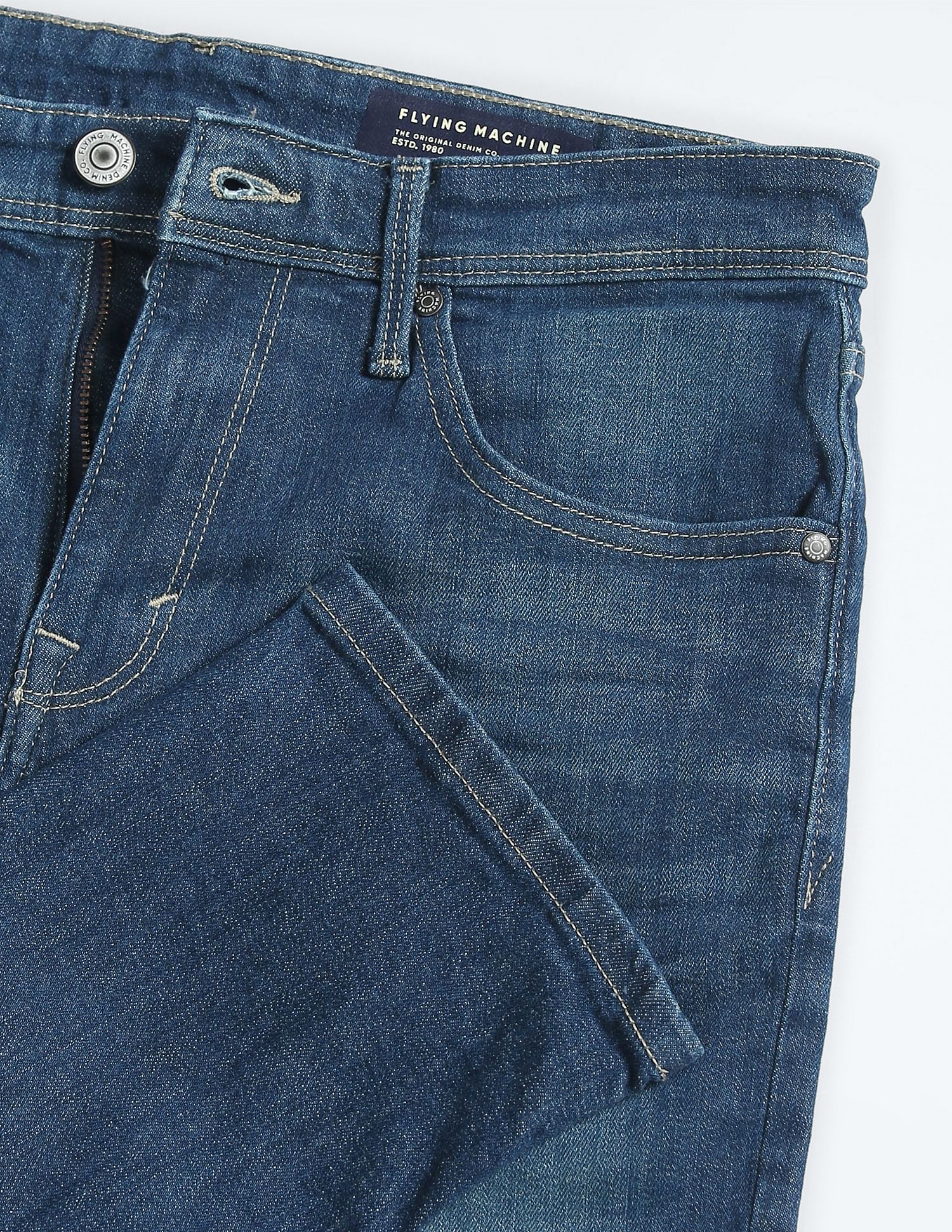Flying Machine Freddie Slim Straight Stone Wash Jeans