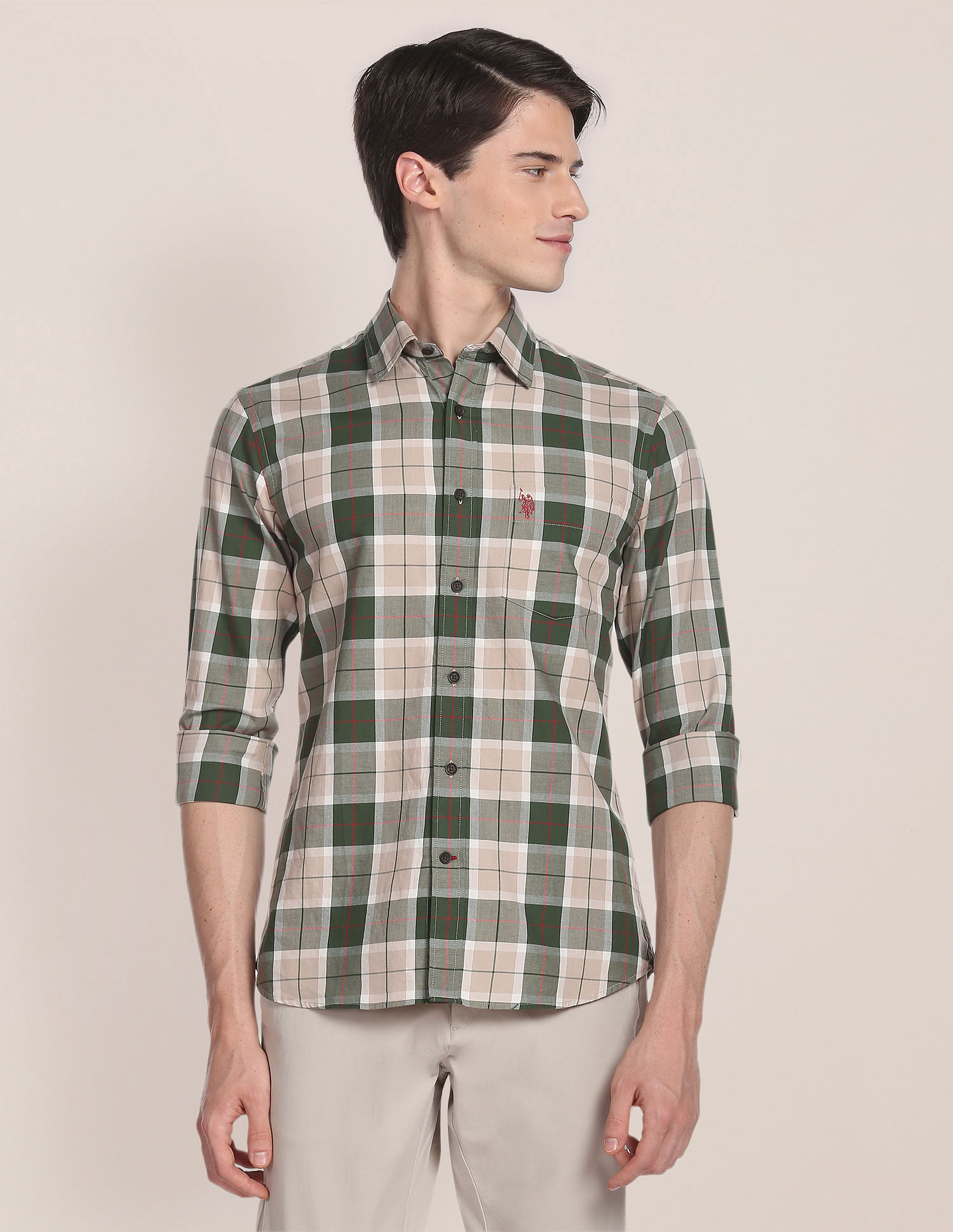 U.S. Polo Assn. Plaid Check Twill Casual Shirt