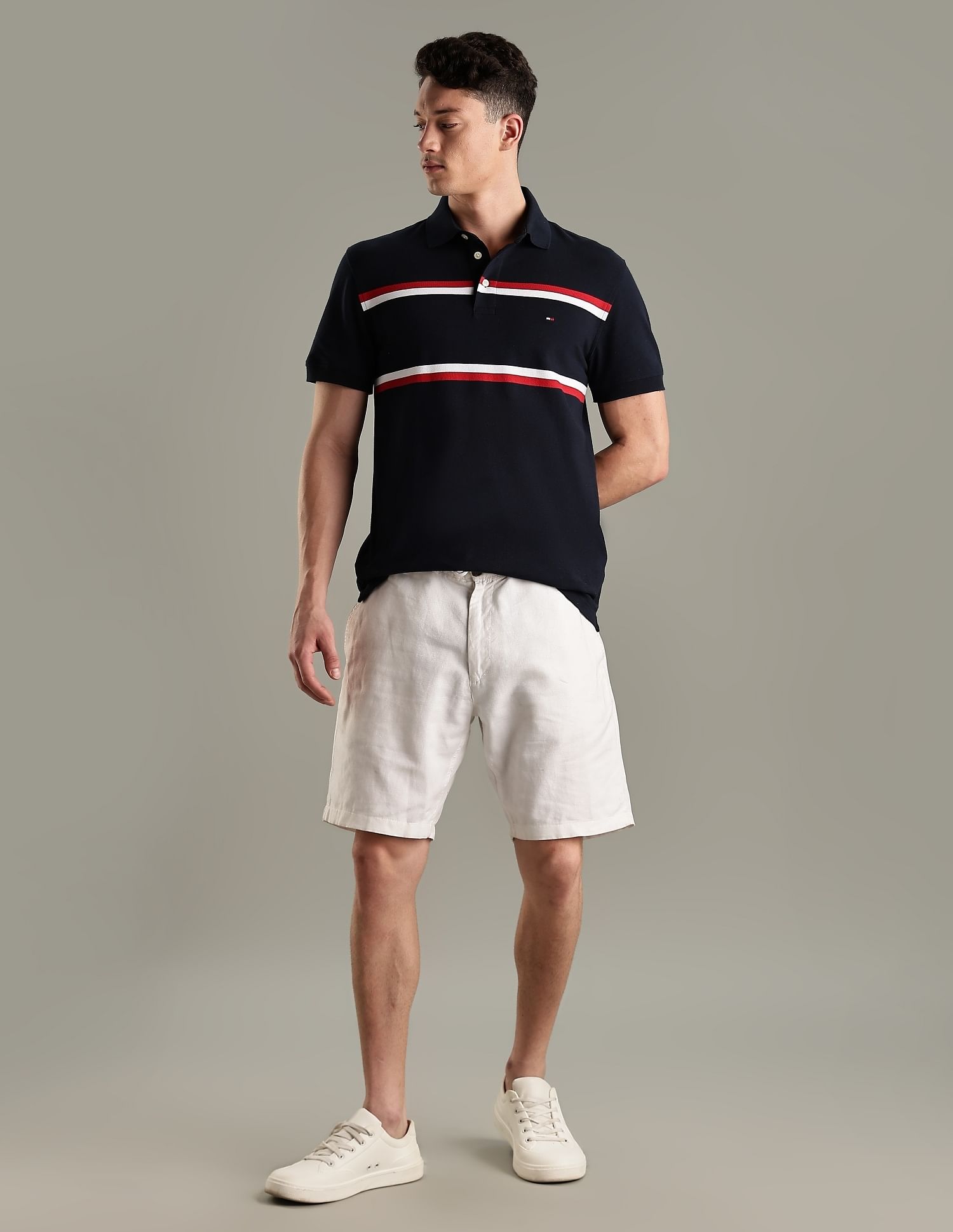 Tommy Hilfiger Striped Regular-Fit Cotton Polo T-Shirt