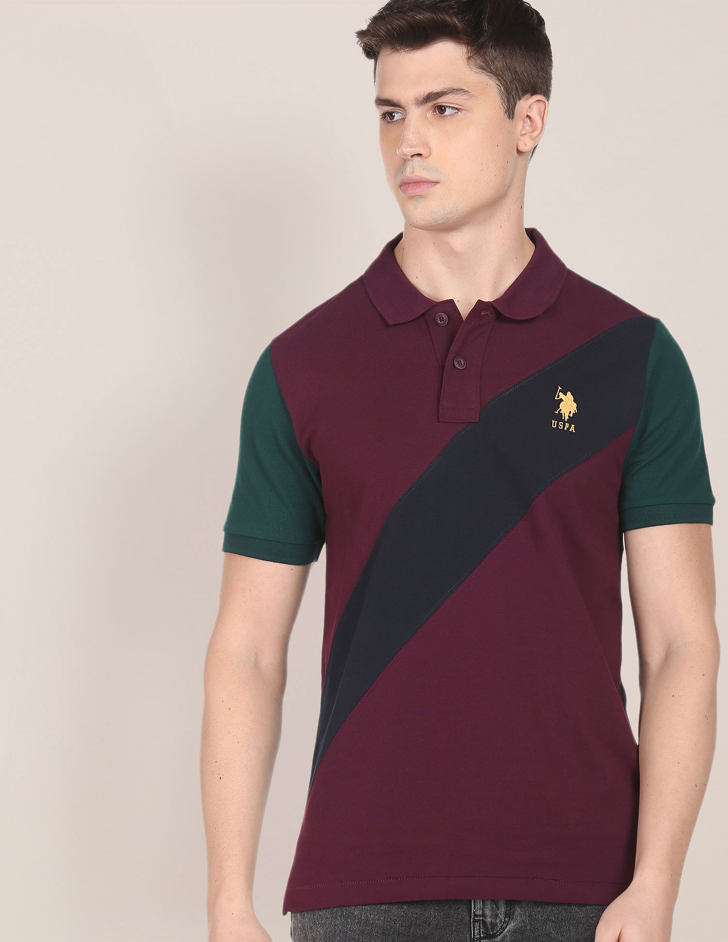 U.S. Polo Assn. Colour Block Cotton Polo Shirt