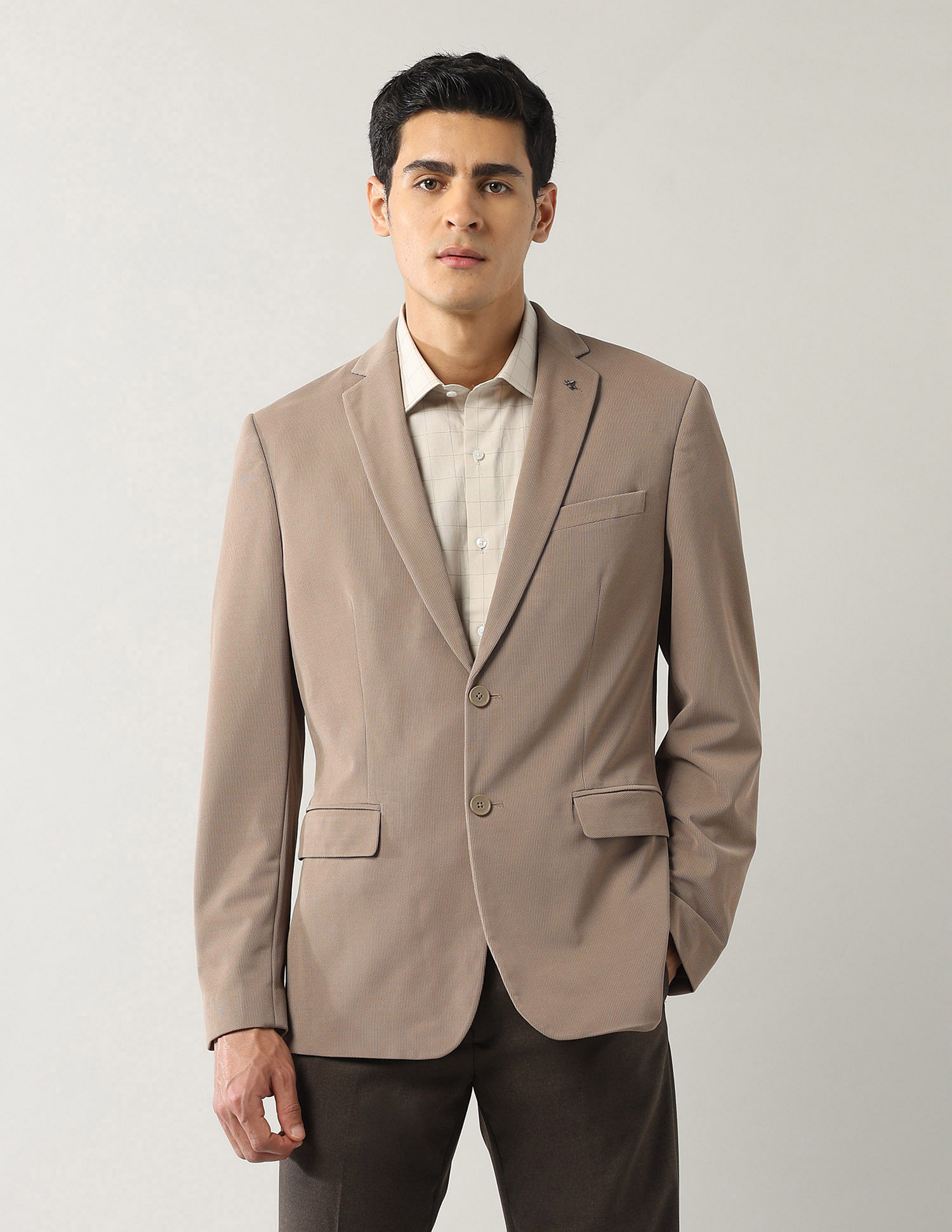 Arrow Zero Calorie Slim Fit Textured Blazer