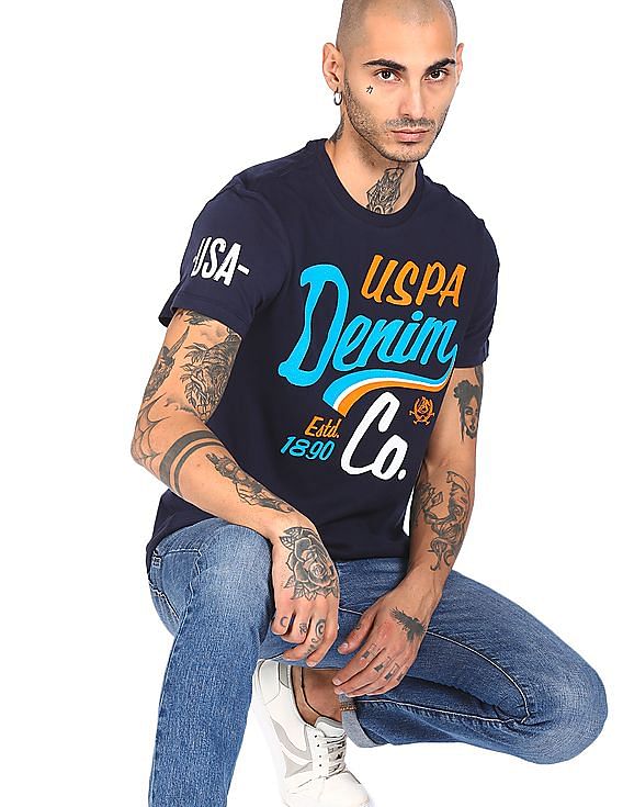 U.S. Polo Assn. Denim Co. Crew Neck Brand Print T-Shirt
