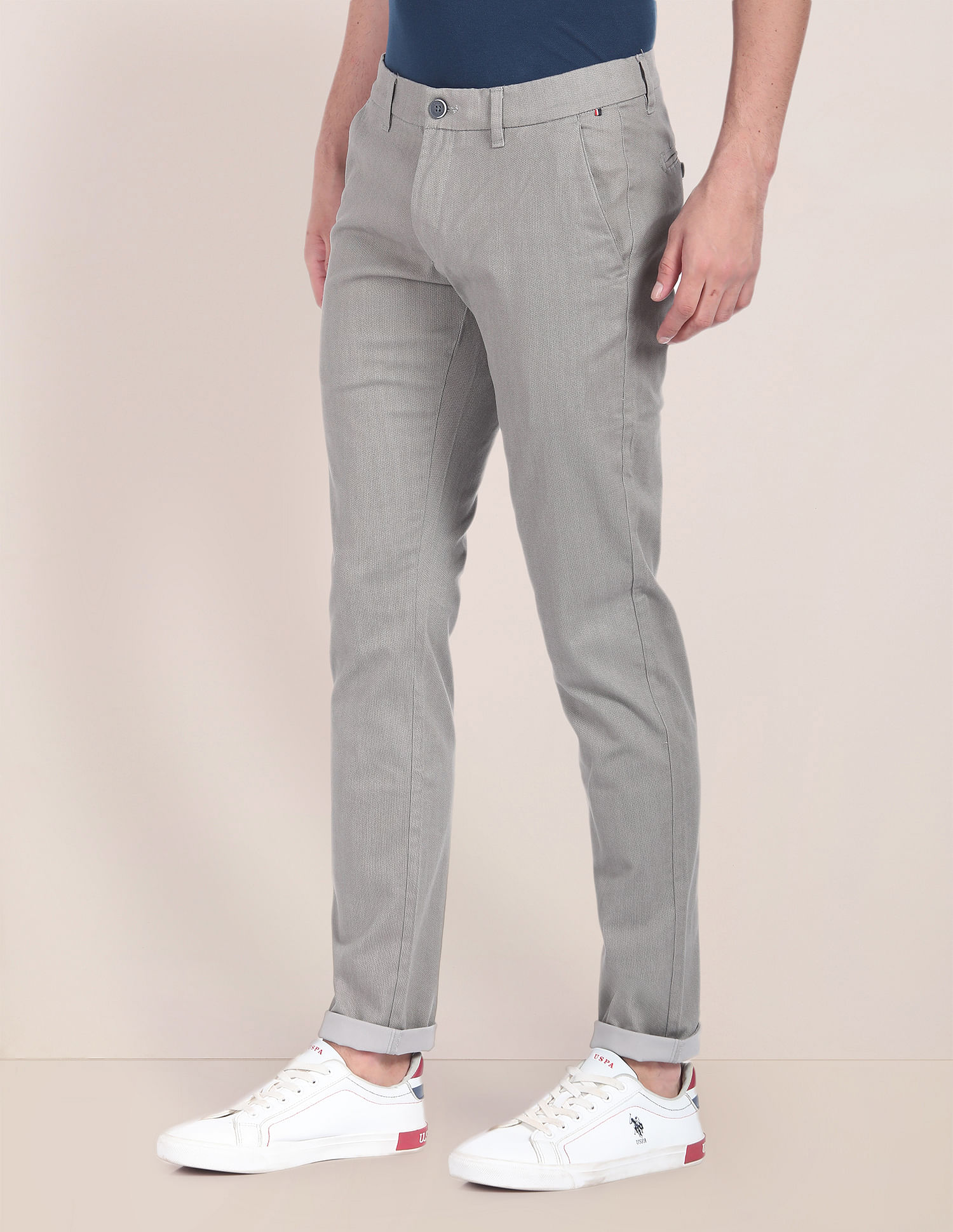 U.S. Polo Assn. Geometric Print Mid Rise Trousers