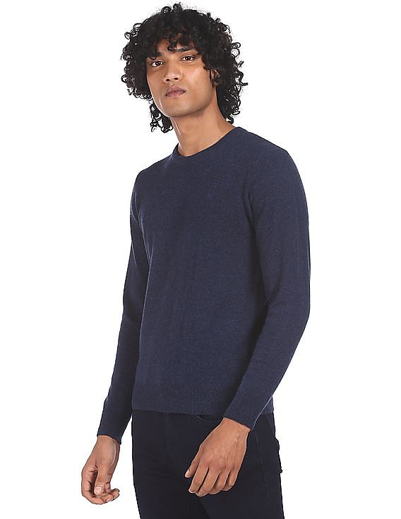 Mens navy blue store crew neck sweater