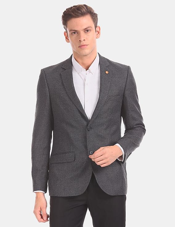 textured grey blazer