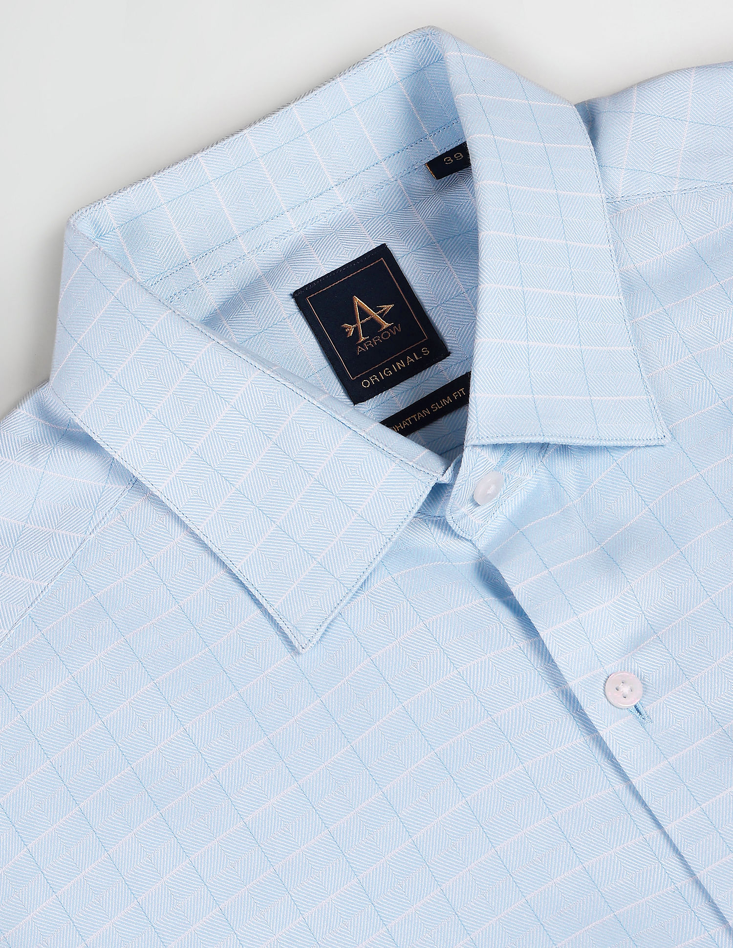 Arrow Patterned Twill Cotton Shirt