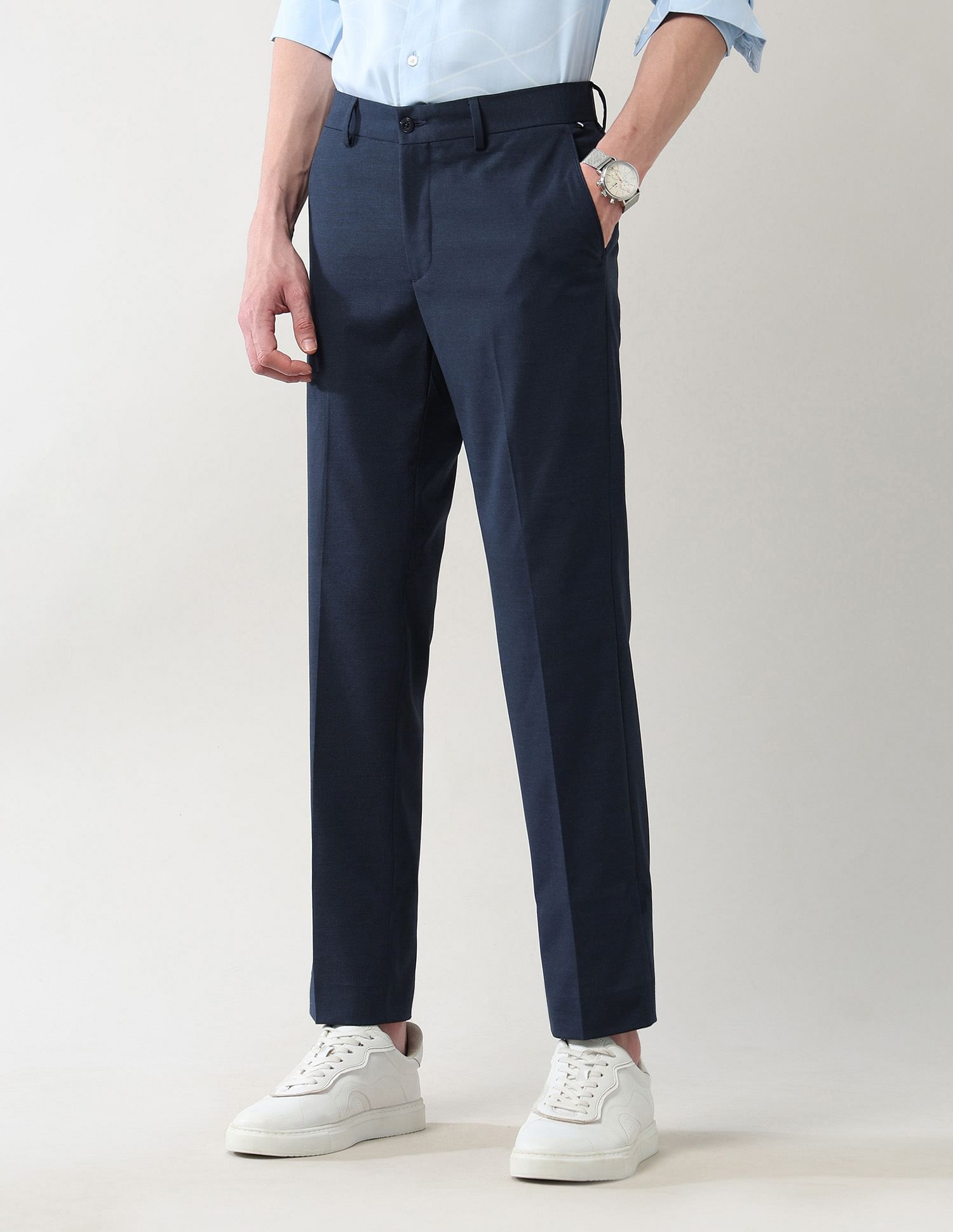 Arrow Newyork Mid Rise Regular Fit Autoflex Trousers