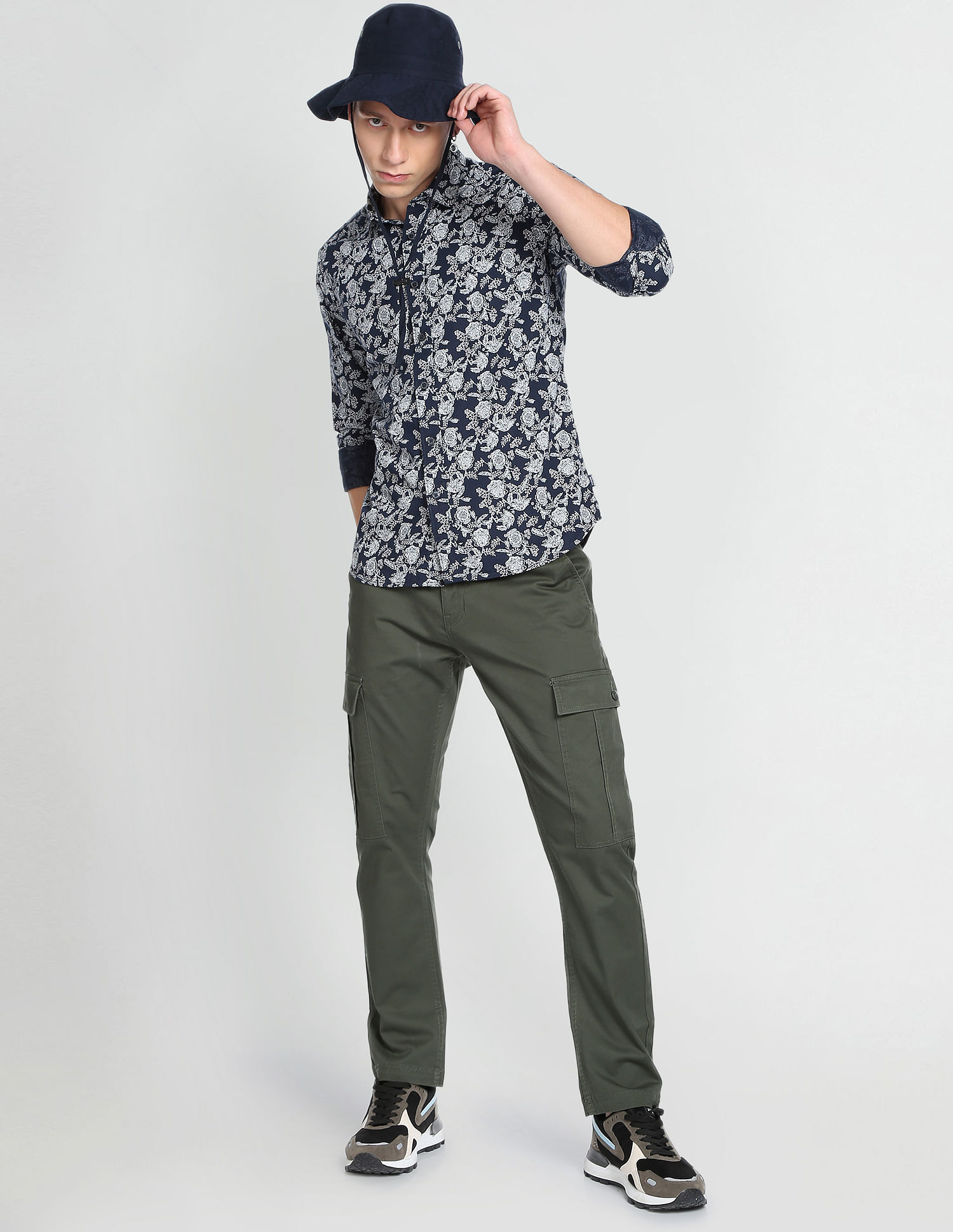 Flying Machine Floral Print Cotton Shirt