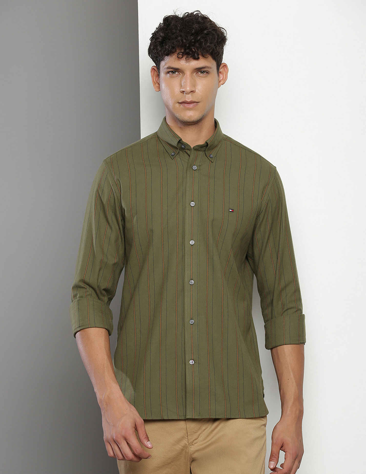 Tommy Hilfiger Vertical Stripe Cotton Shirt