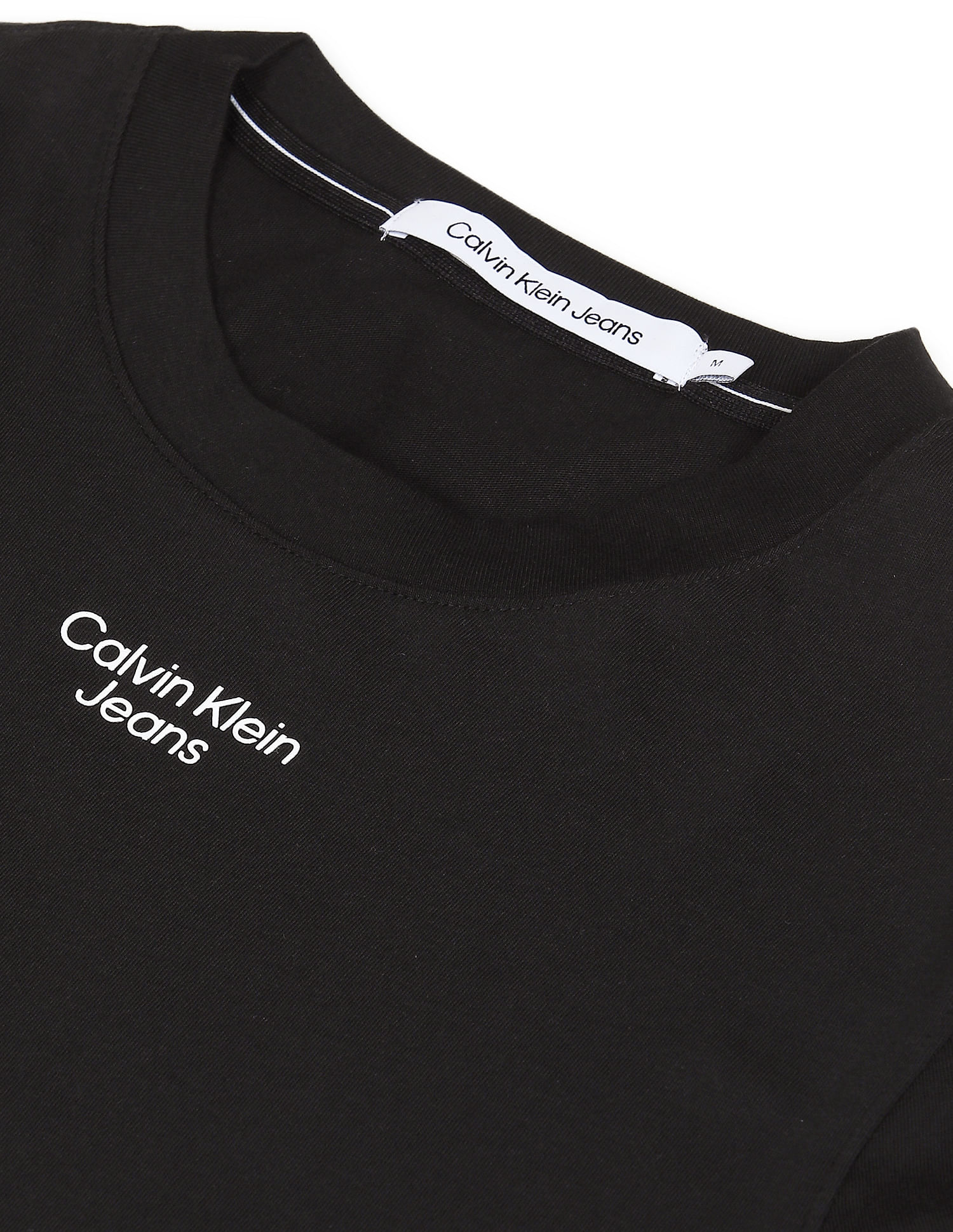 Calvin Klein Jeans Men Black Crew Neck Logo T-shirt