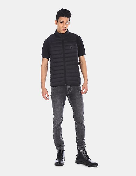 U.S. Polo Assn. Men Black Sleeveless Quilted Puffer Jacket