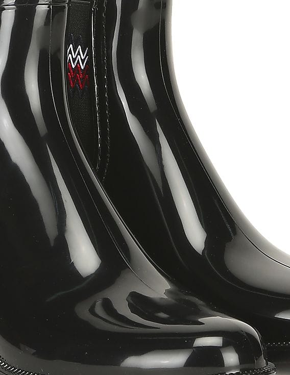 Buy Tommy Hilfiger Women Black Round Toe Corporate Elastic Rain