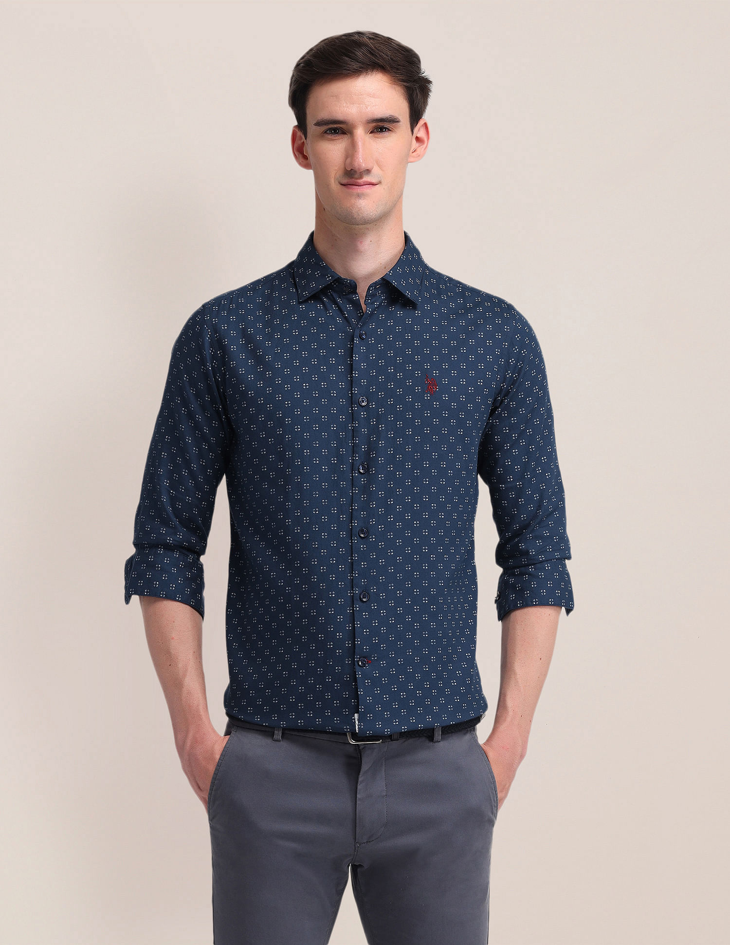 U.S. Polo Assn. Denim Co. Printed Dobby Weave Shirt