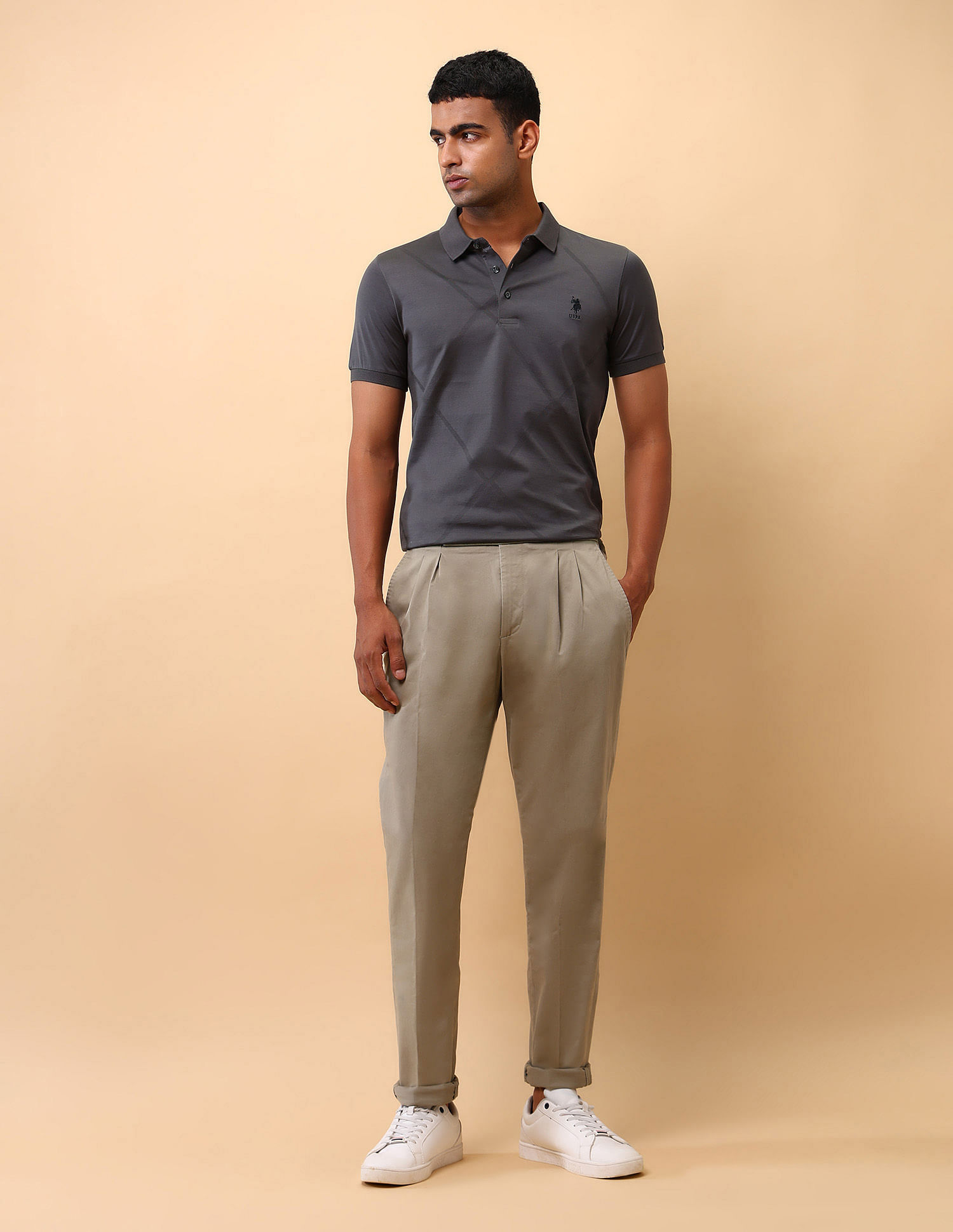 U.S. Polo Assn. Textured Slim Fit Polo Shirt