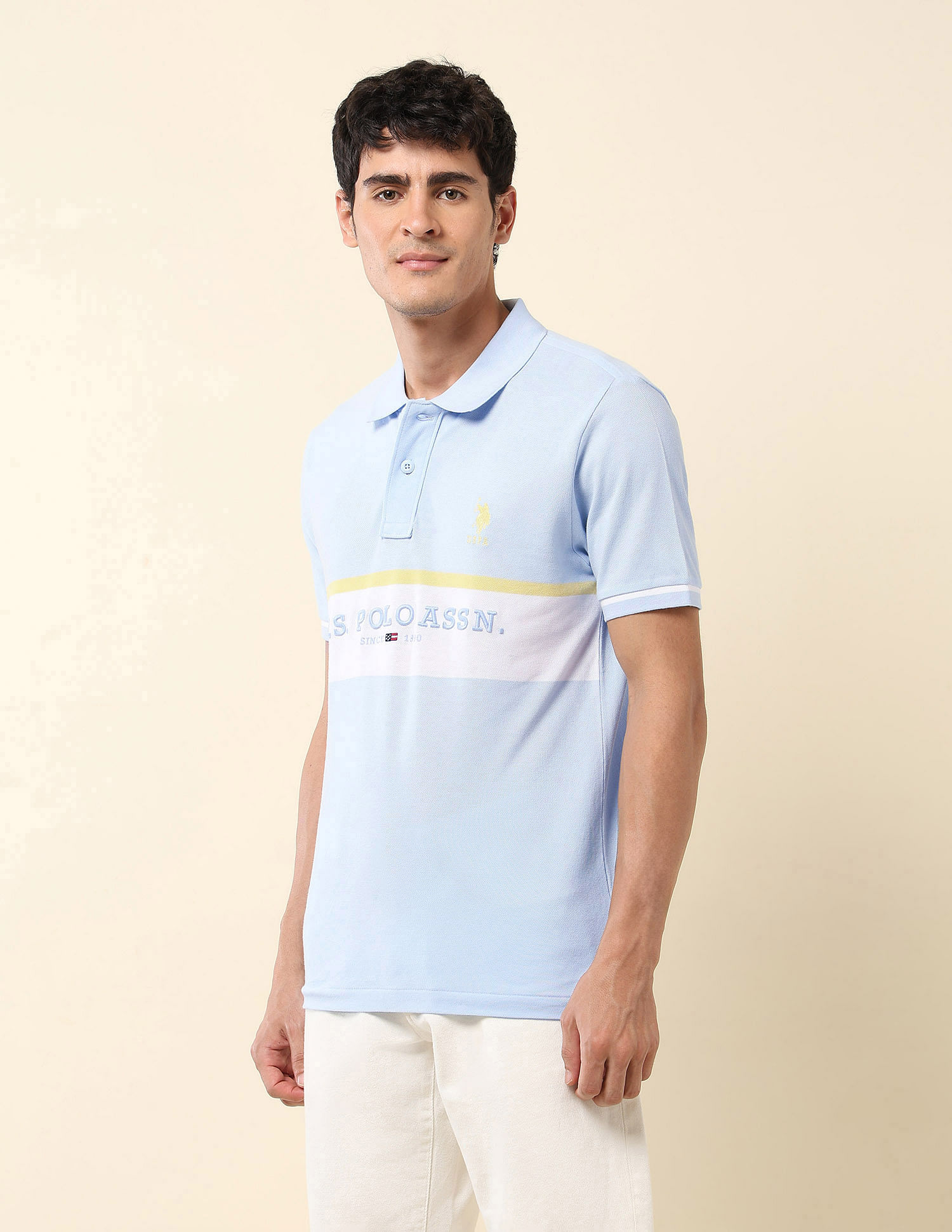 U.S. Polo Assn. Brand Embroidered Summer Splash Polo Shirt