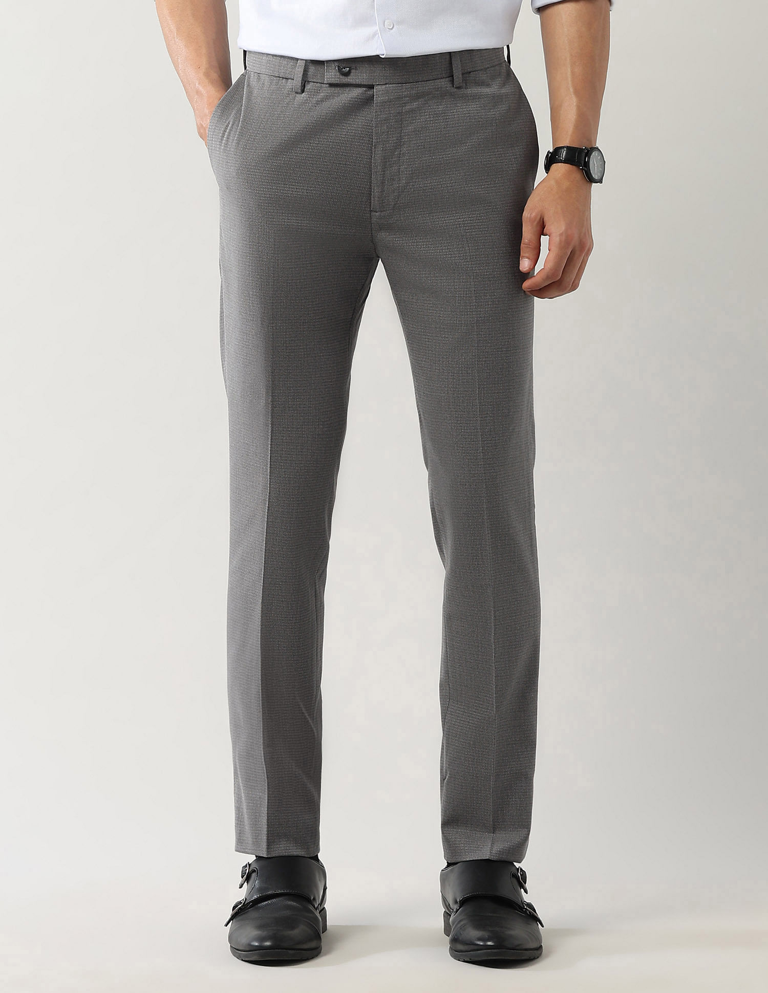 Arrow Mid Rise Autoflex Dobby Trousers