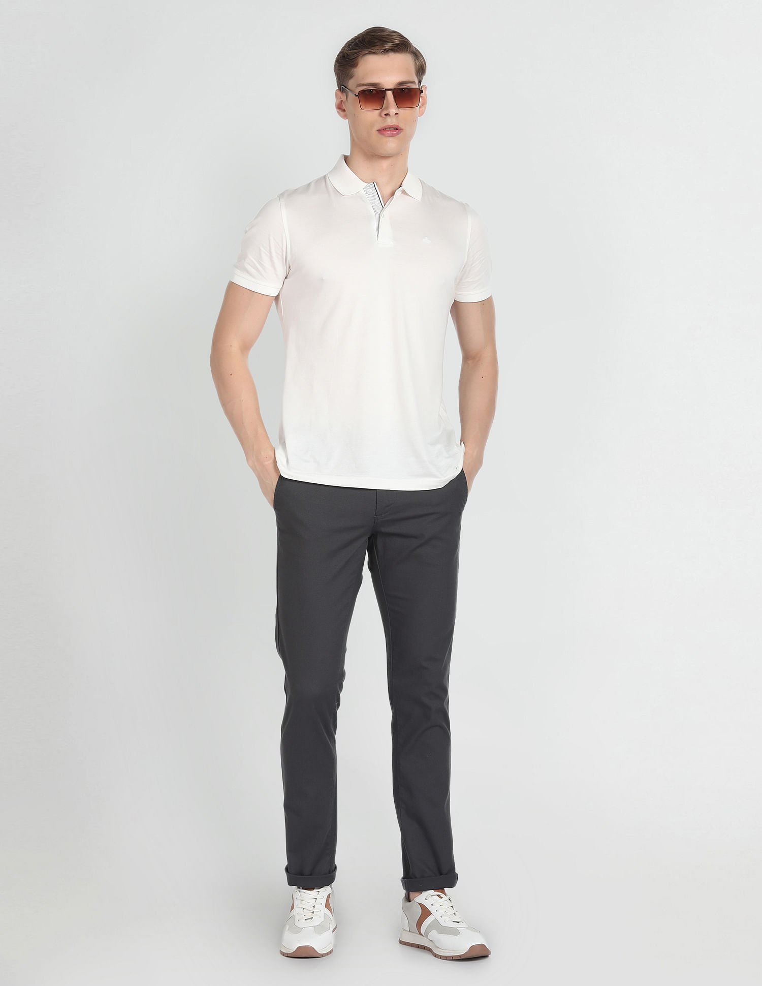 Arrow Sports Low Rise Slim Fit Trousers