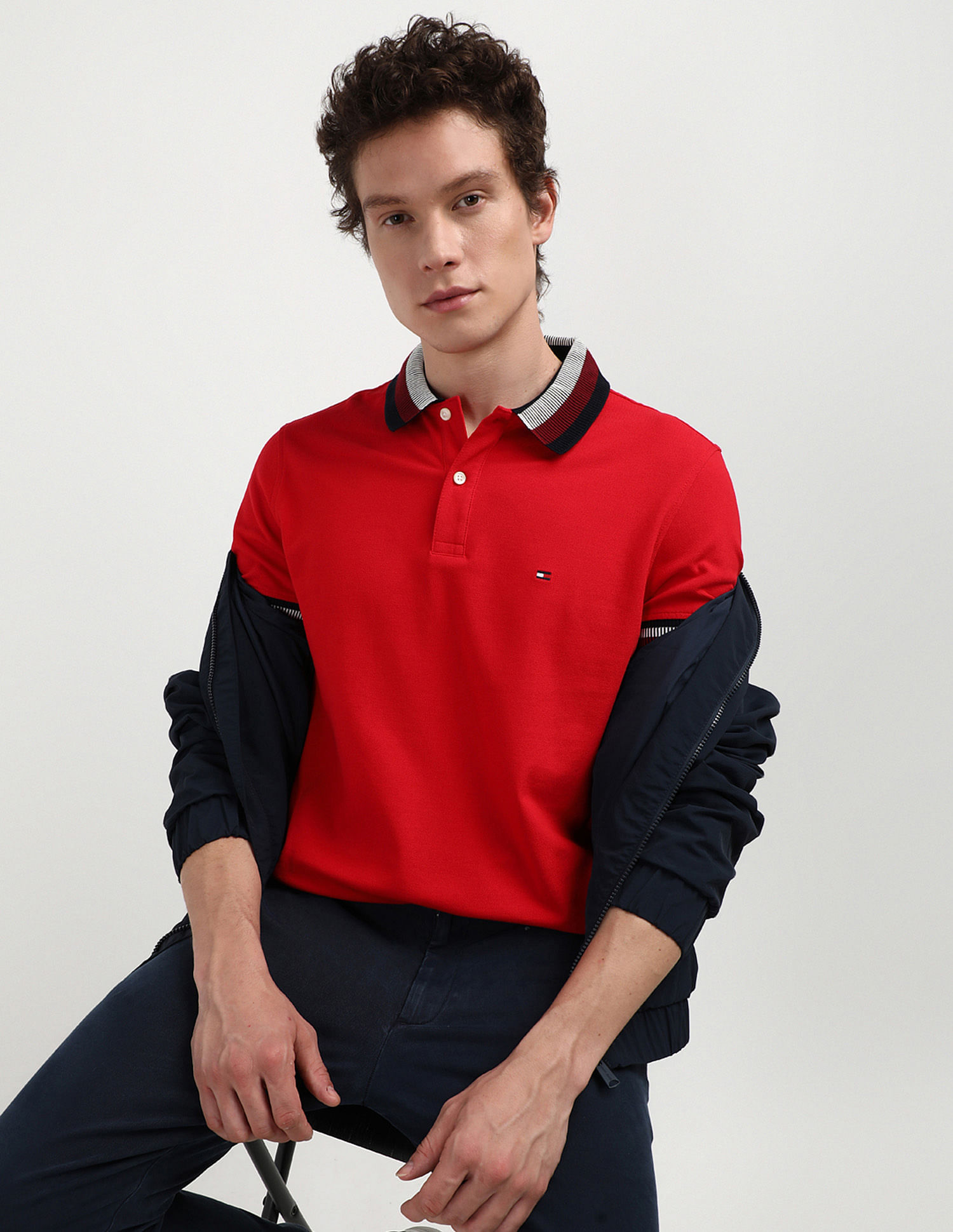 Tommy Hilfiger Two Tone Collar Regular Polo Shirt