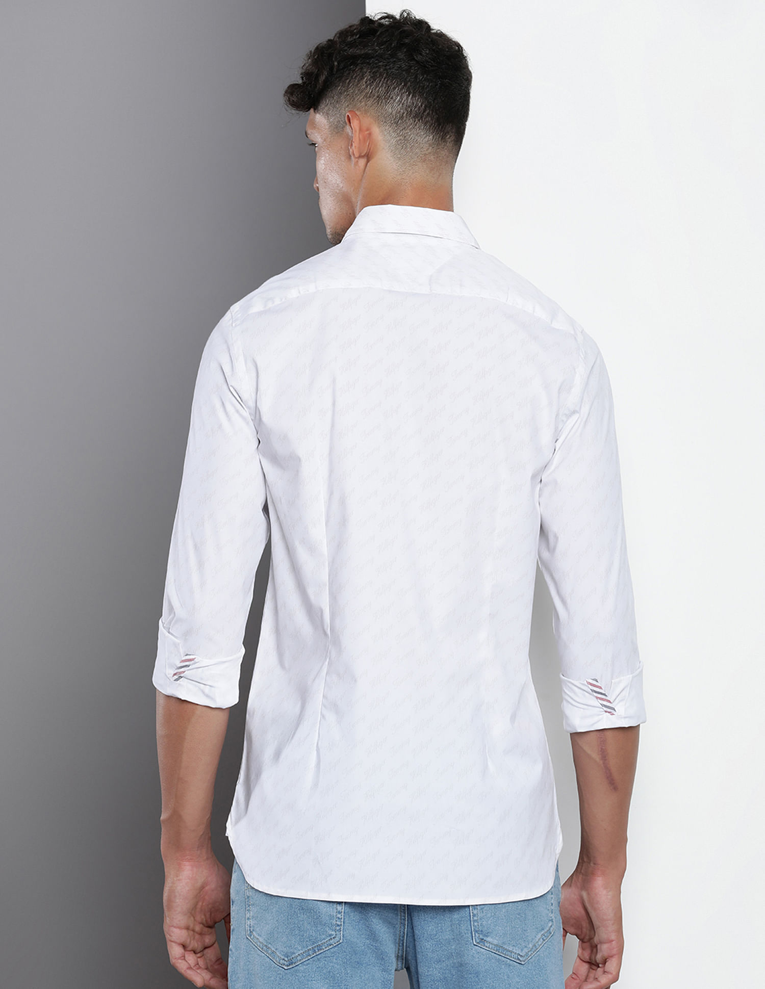Tommy Hilfiger All Over Script Slim Flex Shirt
