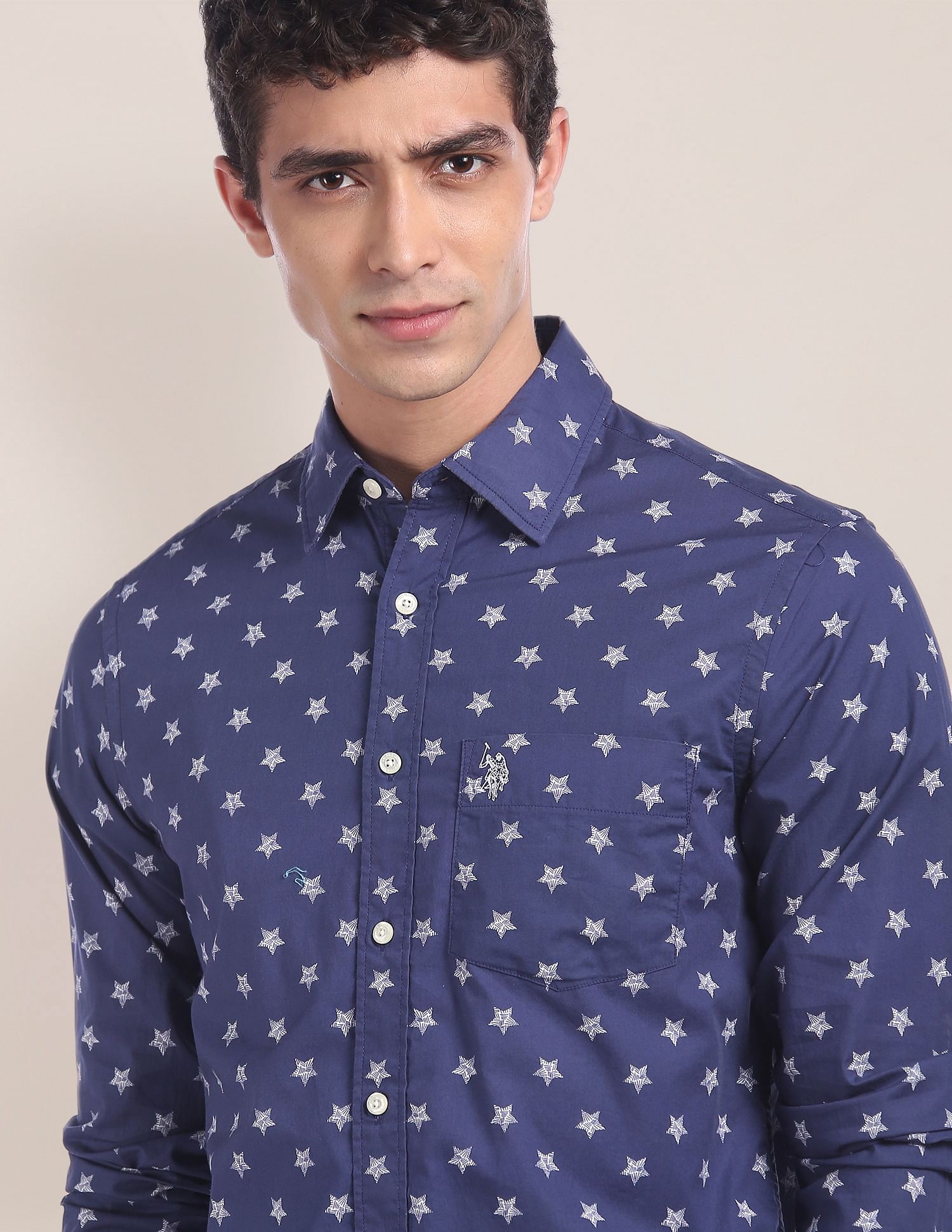 Star print shirt mens cheap