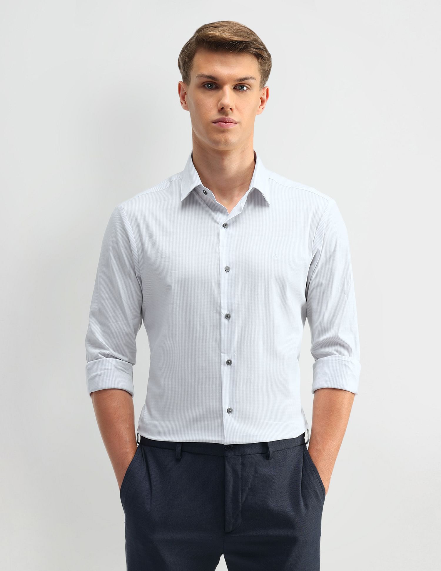 Arrow Newyork Brooklyn Fit Pinstriped Shirt