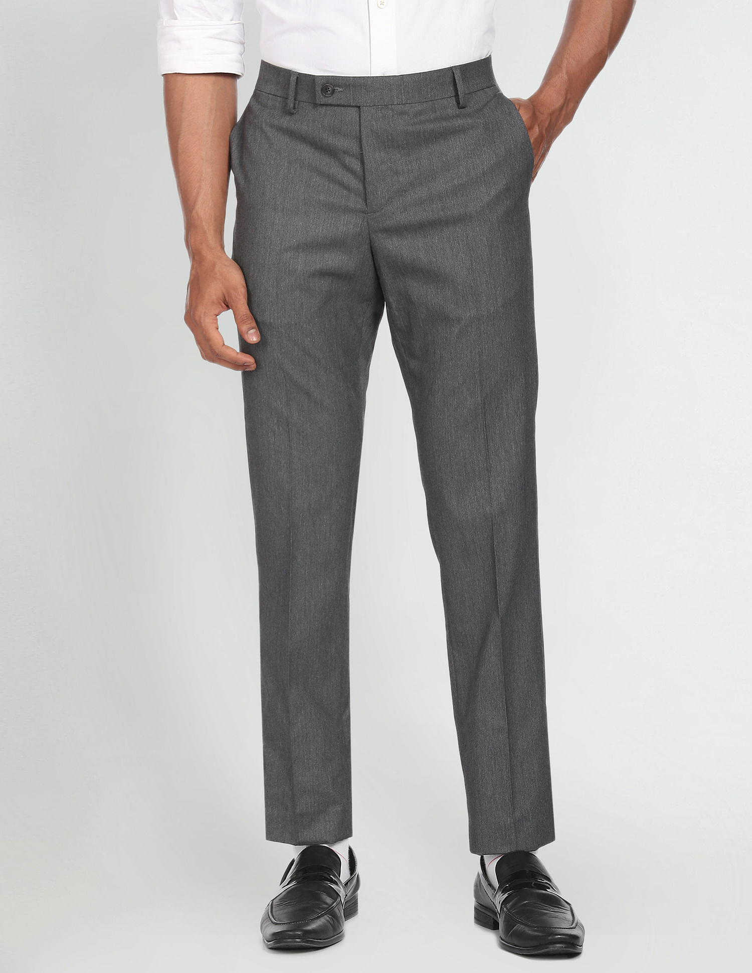 Arrow Heathered Hudson Tailored Fit Trousers