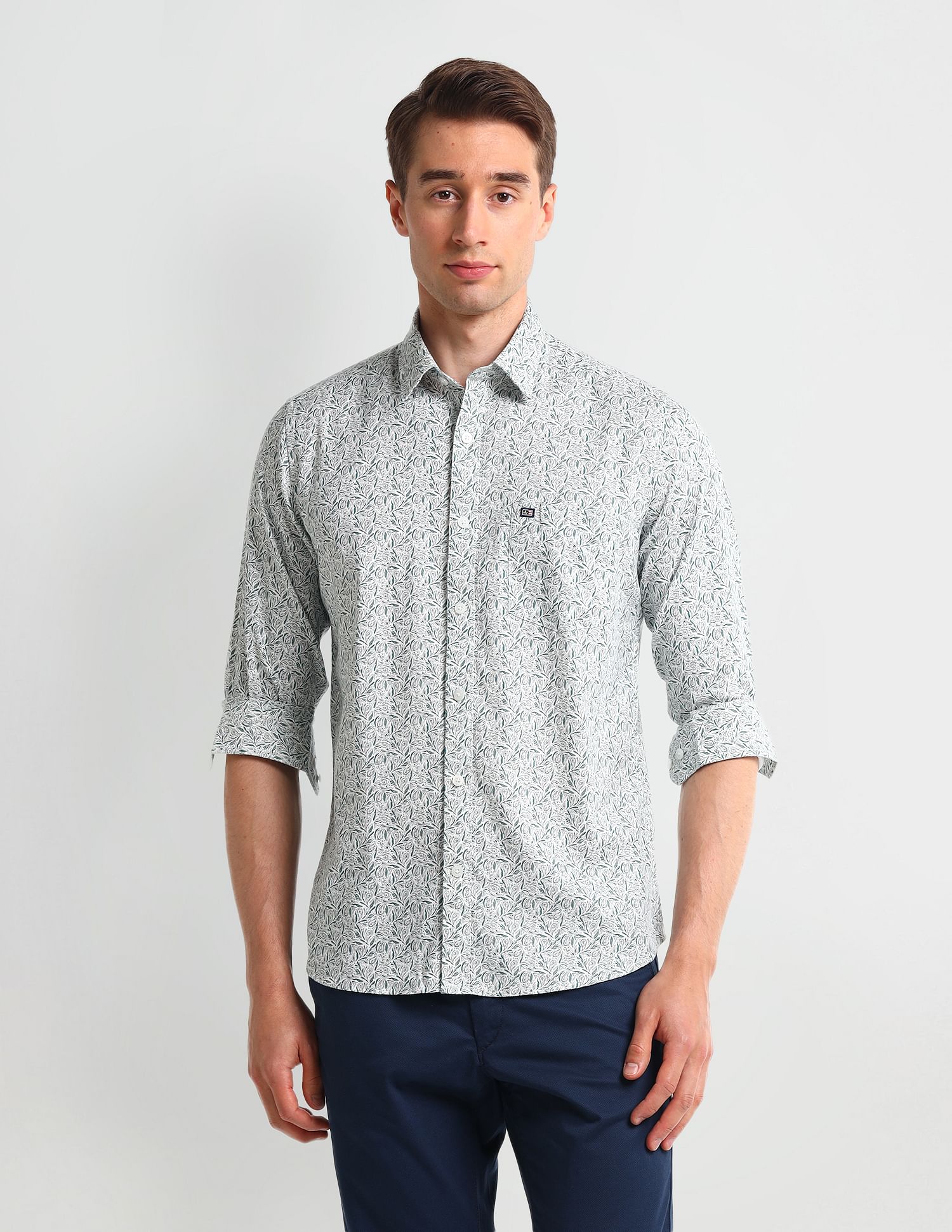 Arrow Sport Abstract Print Cotton Shirt
