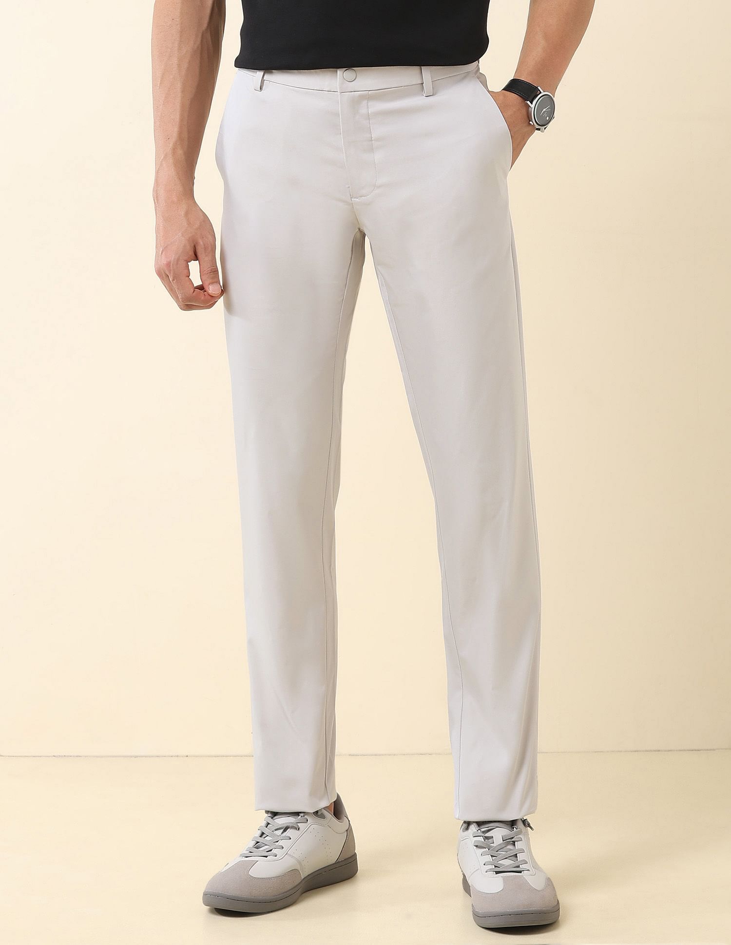 U.S. Polo Assn. Solid Denver Slim Fit Trousers
